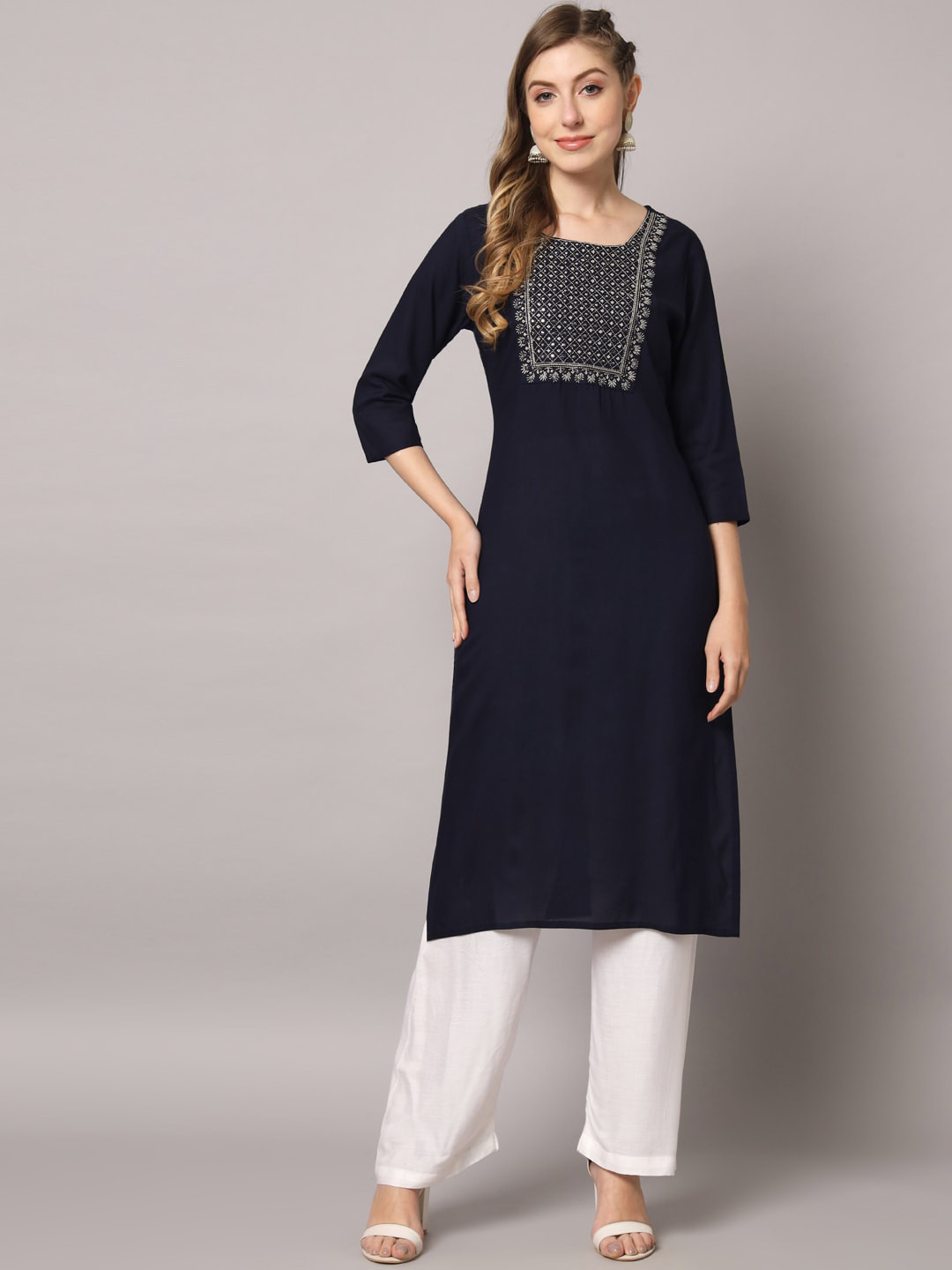 

PREKSHA Women Yoke Design Kurta, Blue