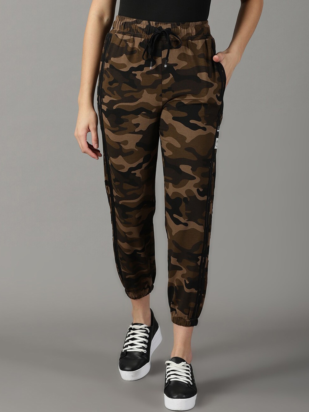 

SHOWOFF Women Camouflage Printed Joggers, Olive