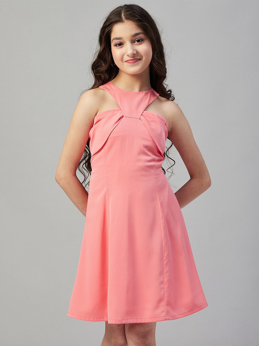 

Stylo Bug Girls Smocked Sleeveless Fit And Flare Dress, Pink