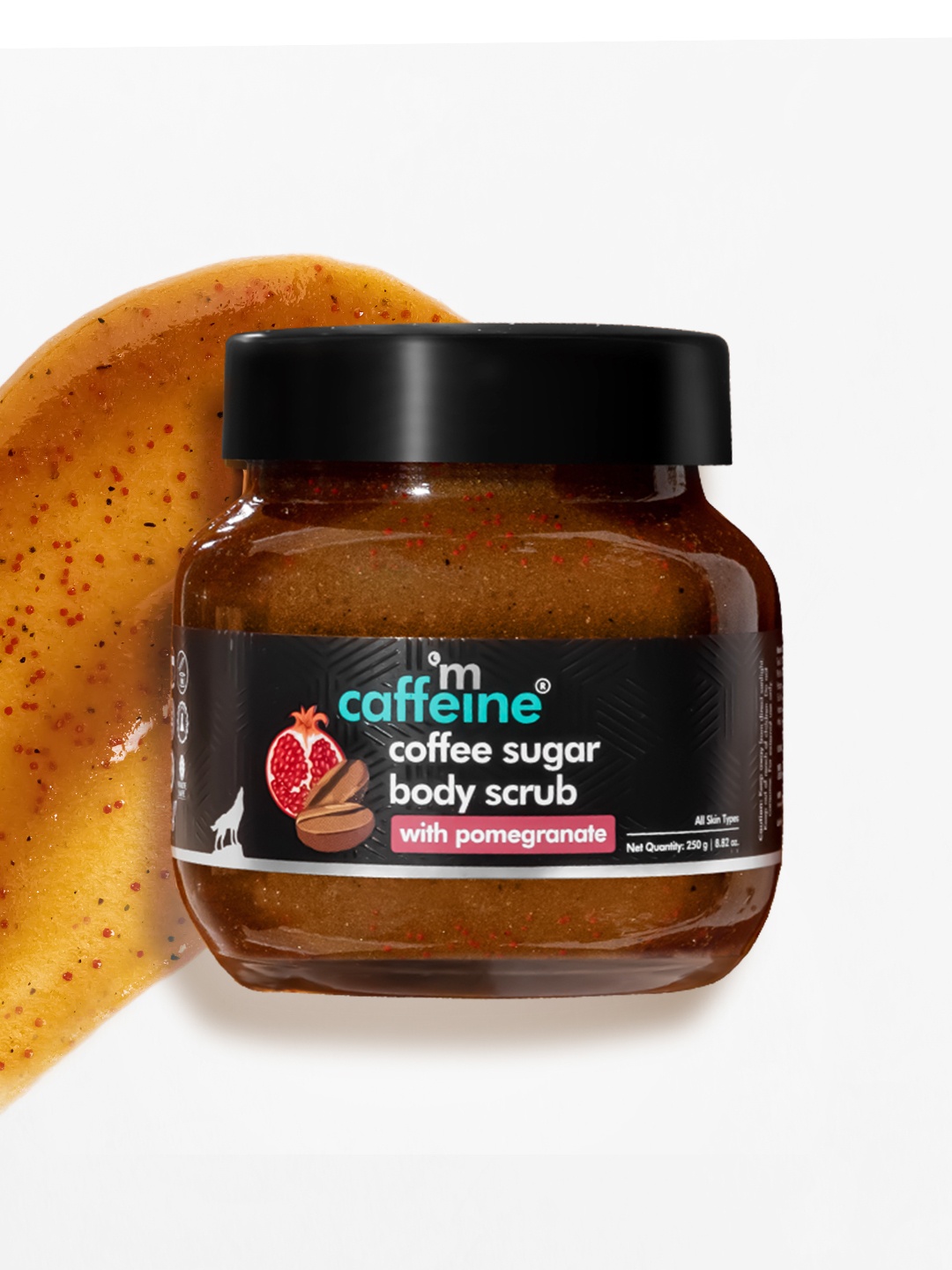 

MCaffeine Coffee Sugar Body Scrub with Pomegranate Extracts - 250 g, Brown