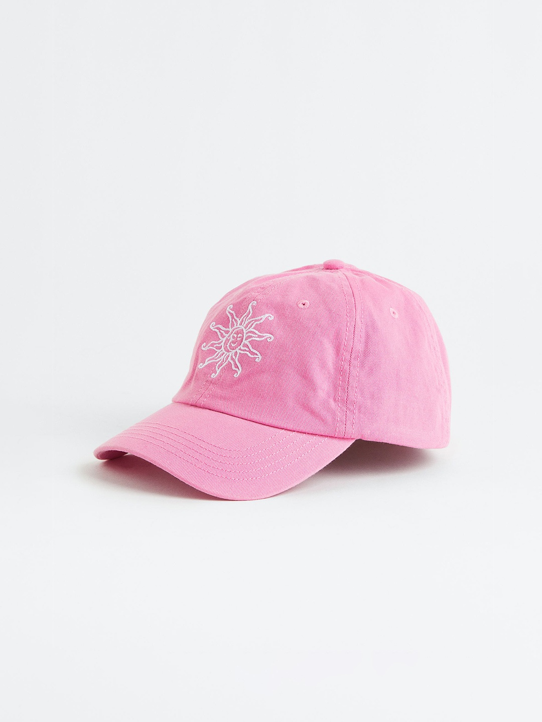 

H&M Women Embroidered Cotton Cap, Pink