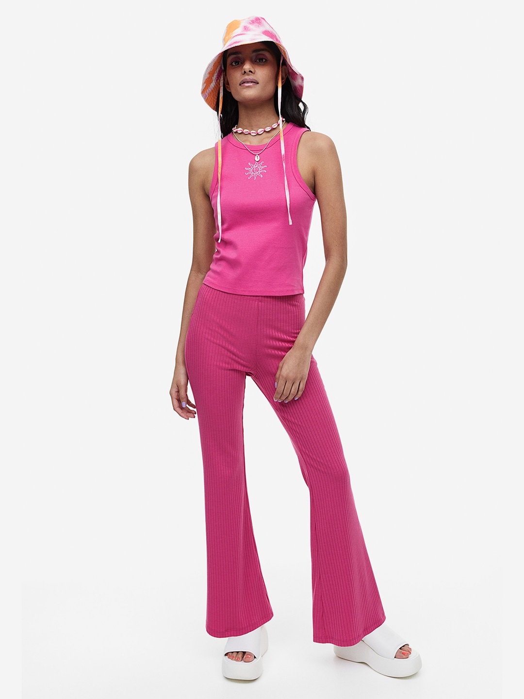 

H&M Women Printed Vest Top, Fuchsia