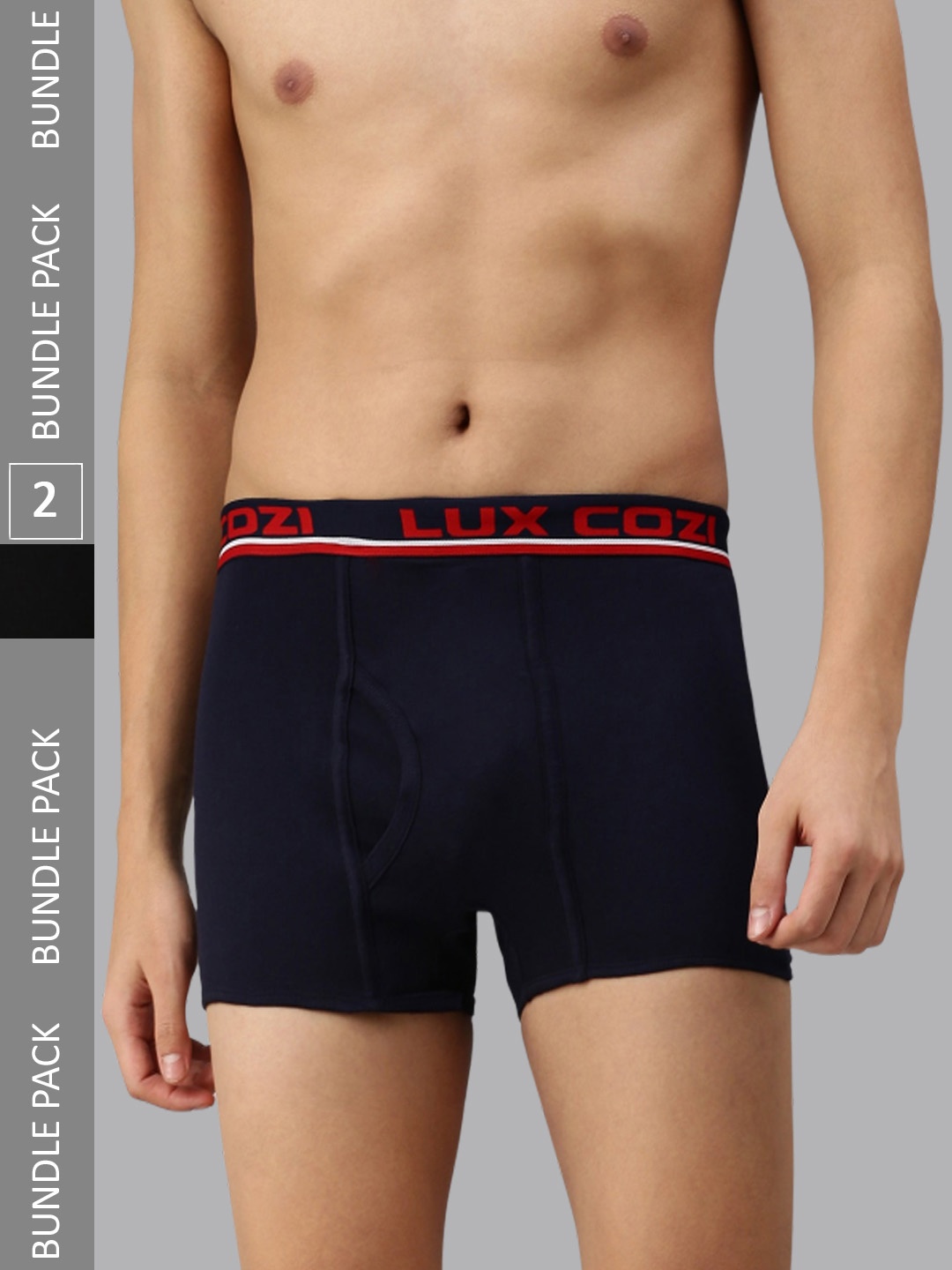 

Lux Cozi Men Pack Of 2 Trunks- COZI_BIGSHOT_SLP_BLK_NB_2PC, Black