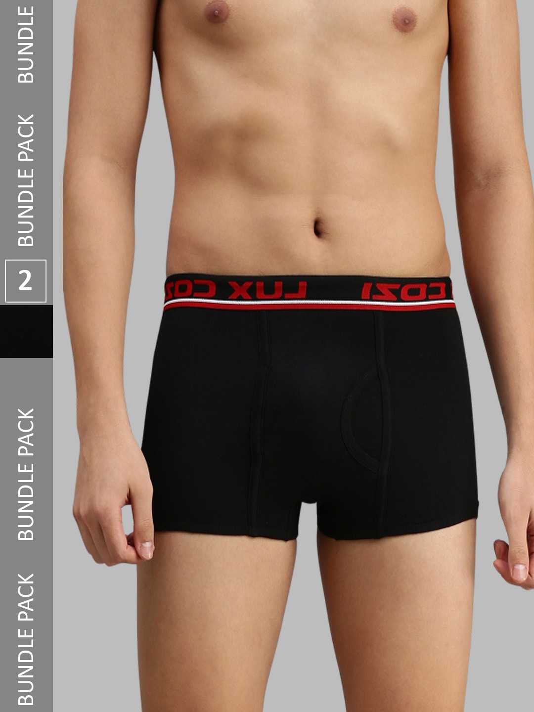 

Lux Cozi Men Pack Of 2 Cotton Blend Trunks, Black