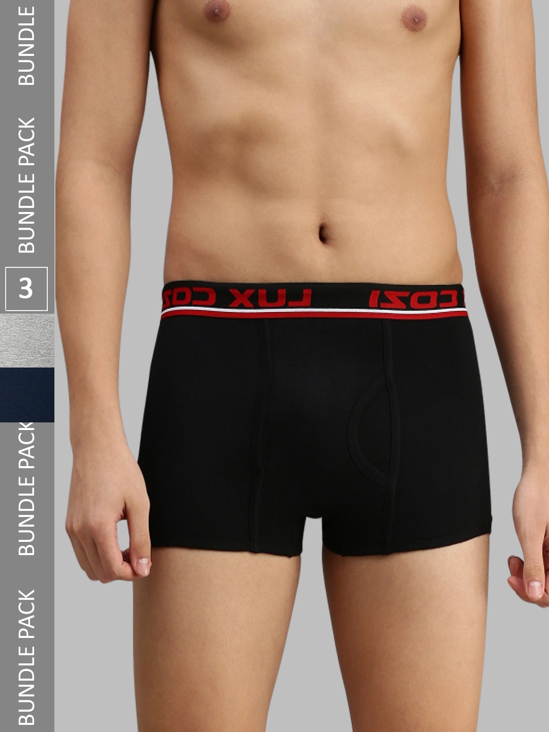 

Lux Cozi Men Pack Of 3 Trunk COZI_BIGSHOT_SLP_BLK_GM_MBU_3PC, Black