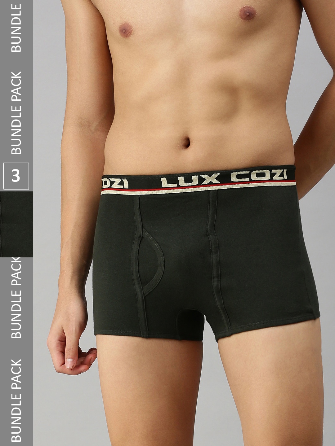 

Lux Cozi Men Pack Of 3 Trunk COZI_BIGSHOT_SLP_DG_3PC, Grey
