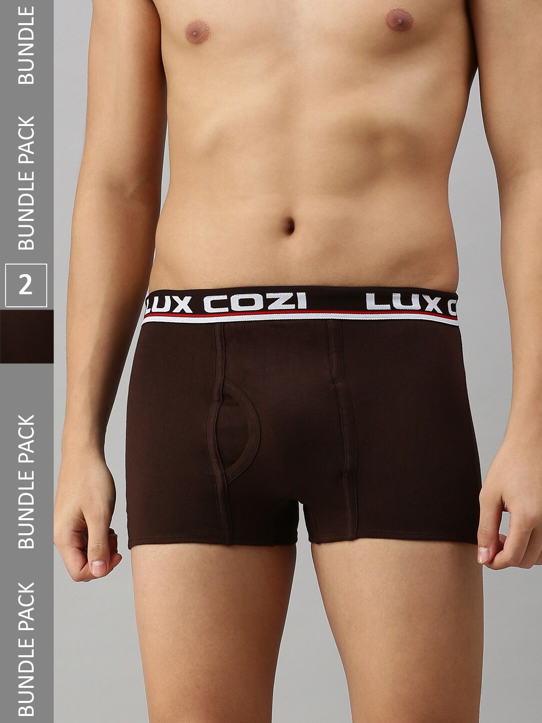 

Lux Cozi Men Pack Of 2 Trunks- COZI_BIGSHOT_SLP_BRN_2PC, Brown