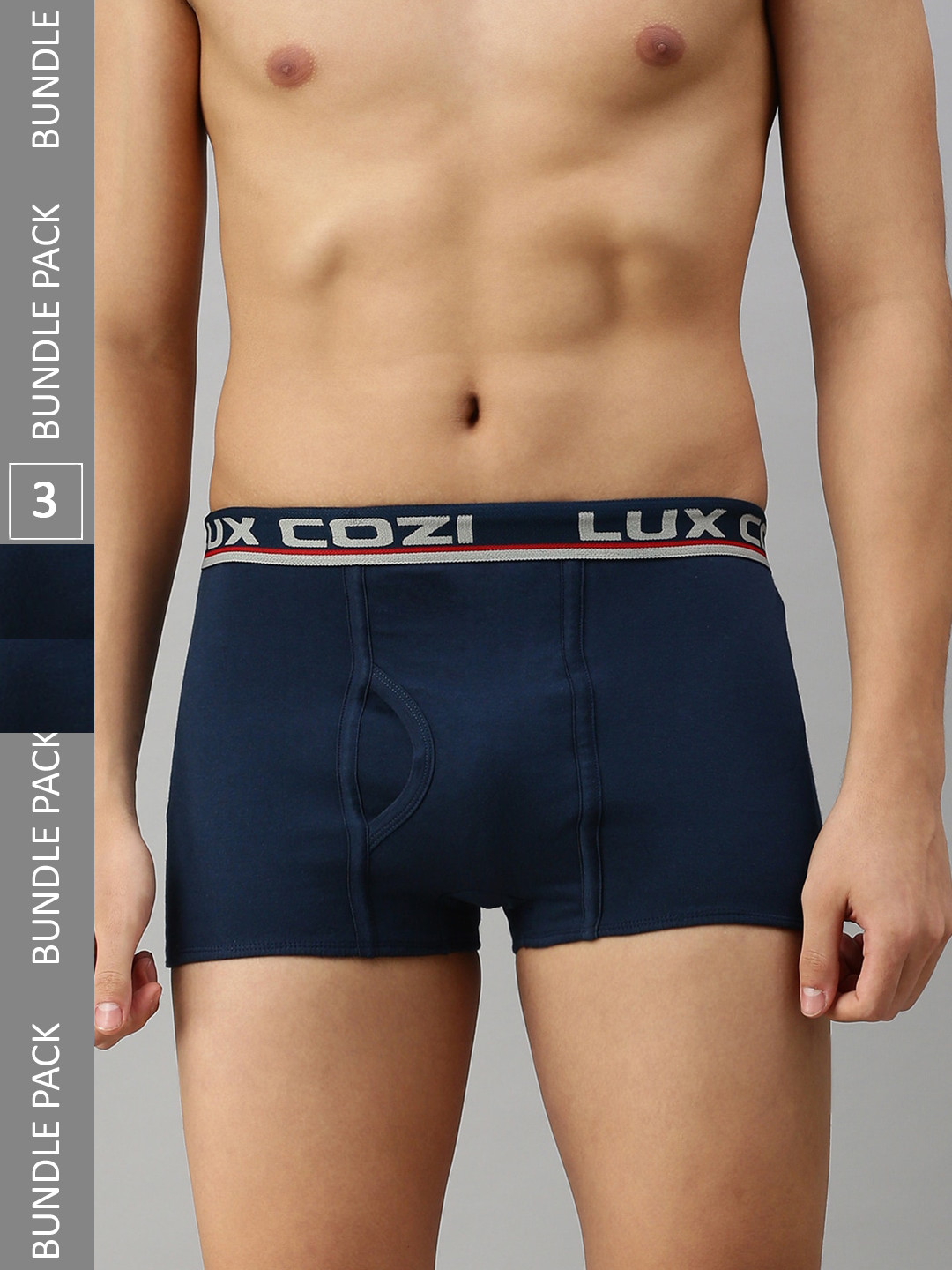 

Lux Cozi Men Pack Of 3 Short Trunks COZI_BIGSHOT_SLP_MBU_3PC, Navy blue
