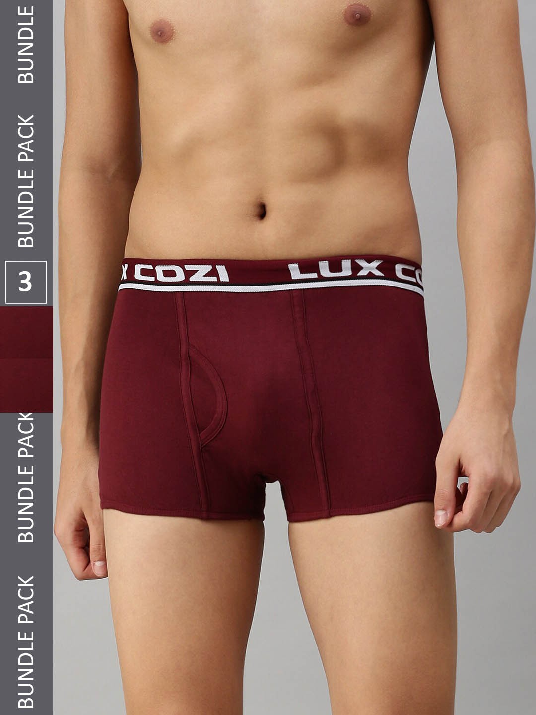 

Lux Cozi Men Pack Of 3 Trunk COZI_BIGSHOT_SLP_MRN_3PC, Maroon
