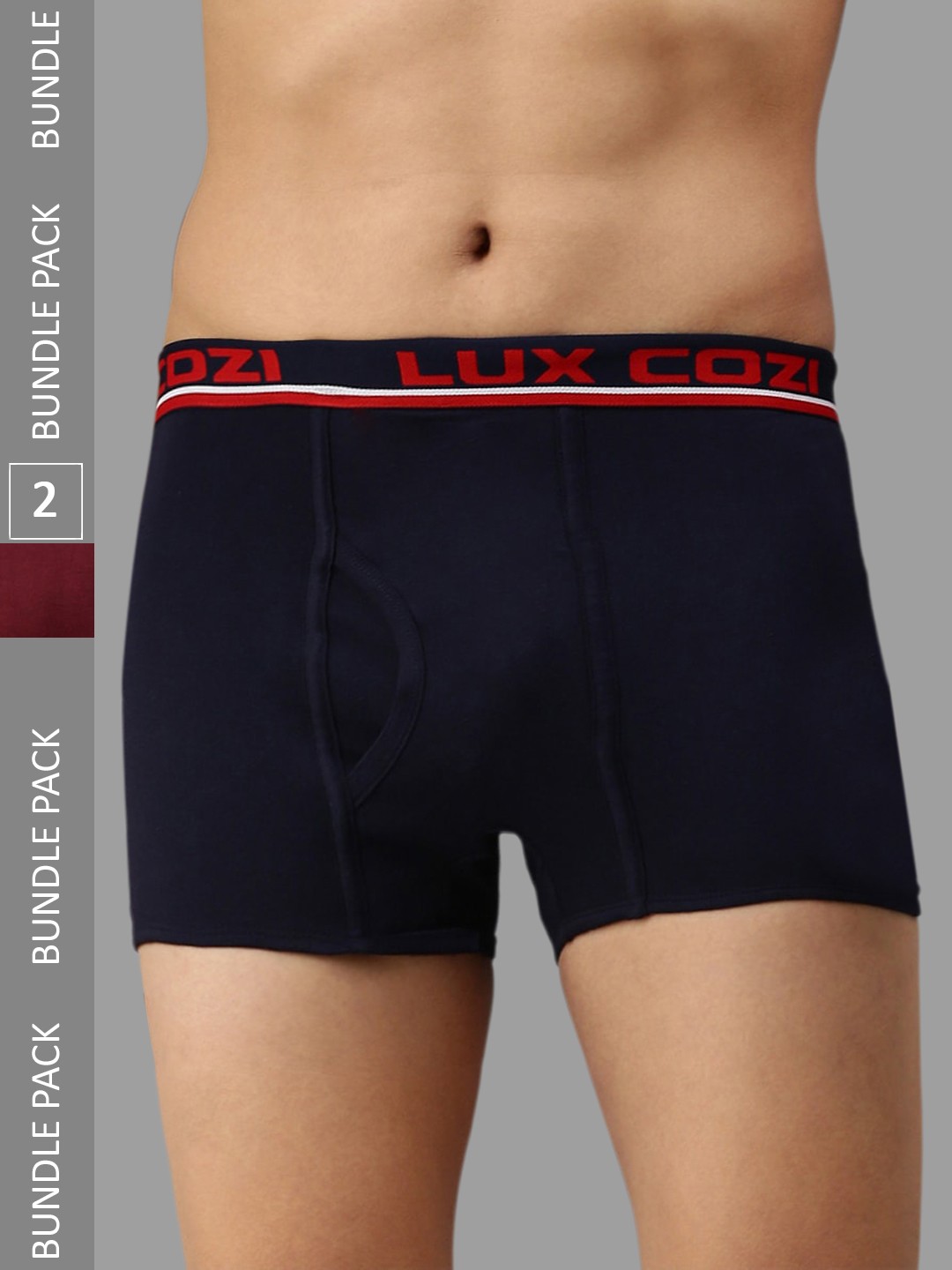 

Lux Cozi Men Pack Of 2 Cotton Blend Trunk, Maroon