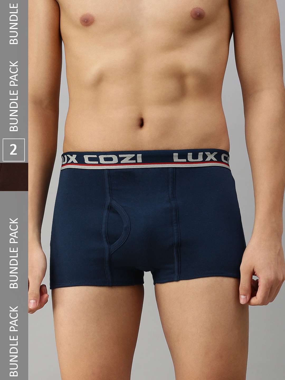 

Lux Cozi Men Pack Of 2 Mid Rise Trunk, Brown