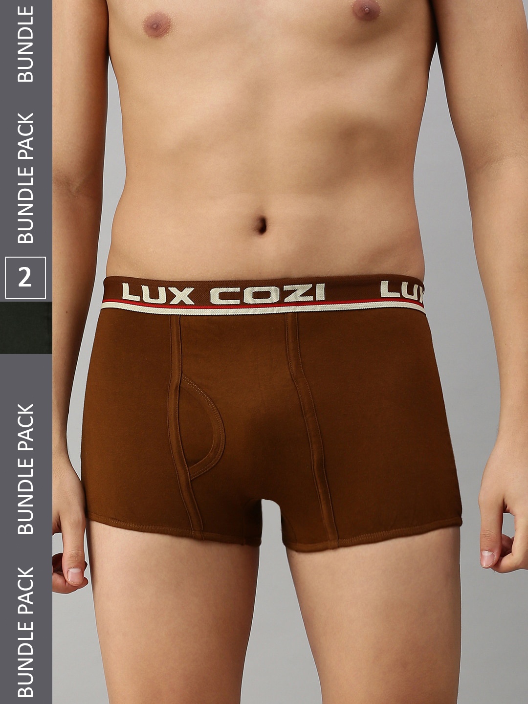 

Lux Cozi Pack Of 2 Brand Logo Print Knitted Trunks, Grey