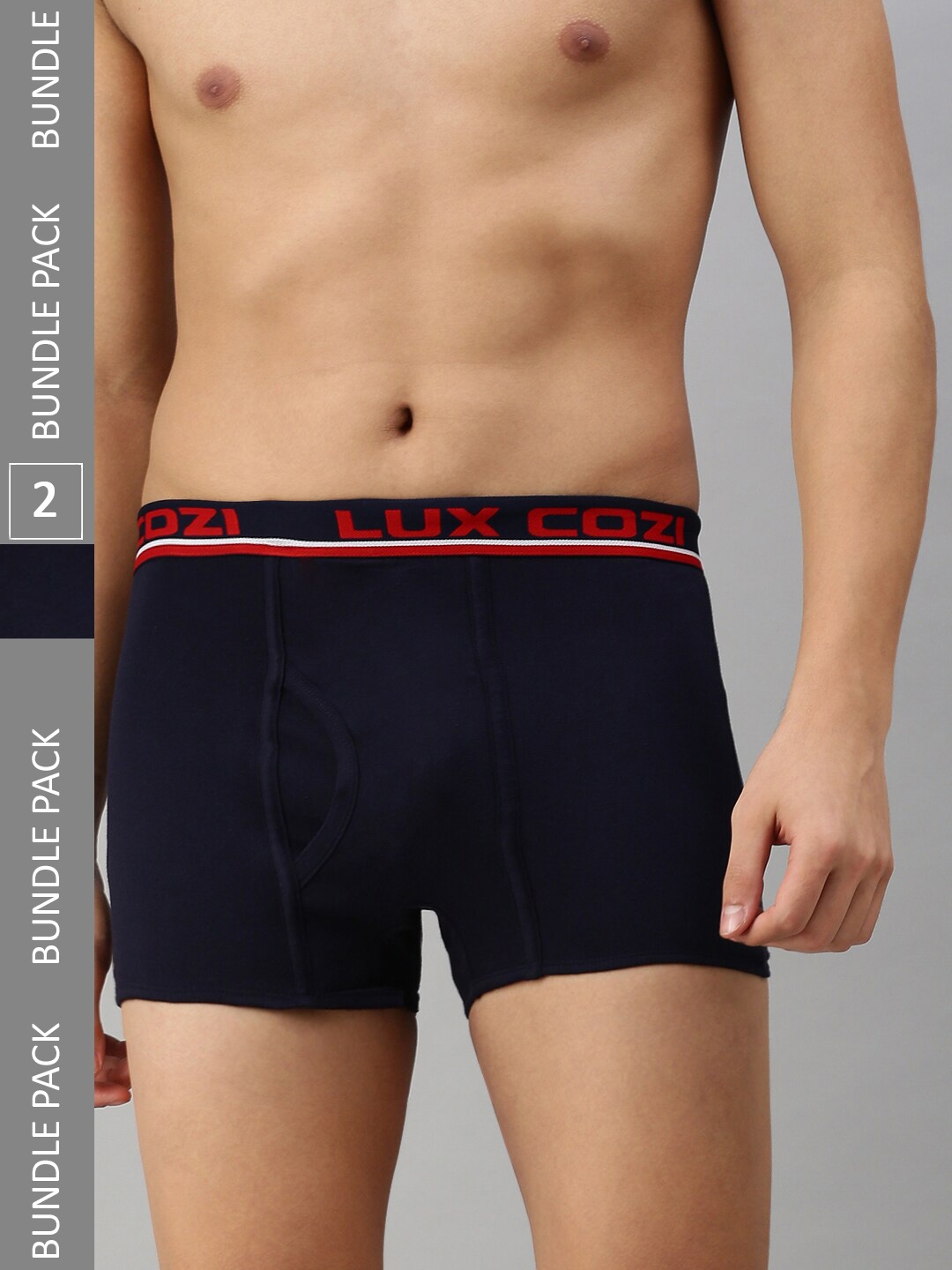 

Lux Cozi Men Pack Of 2 Cotton Blend Trunks, Navy blue