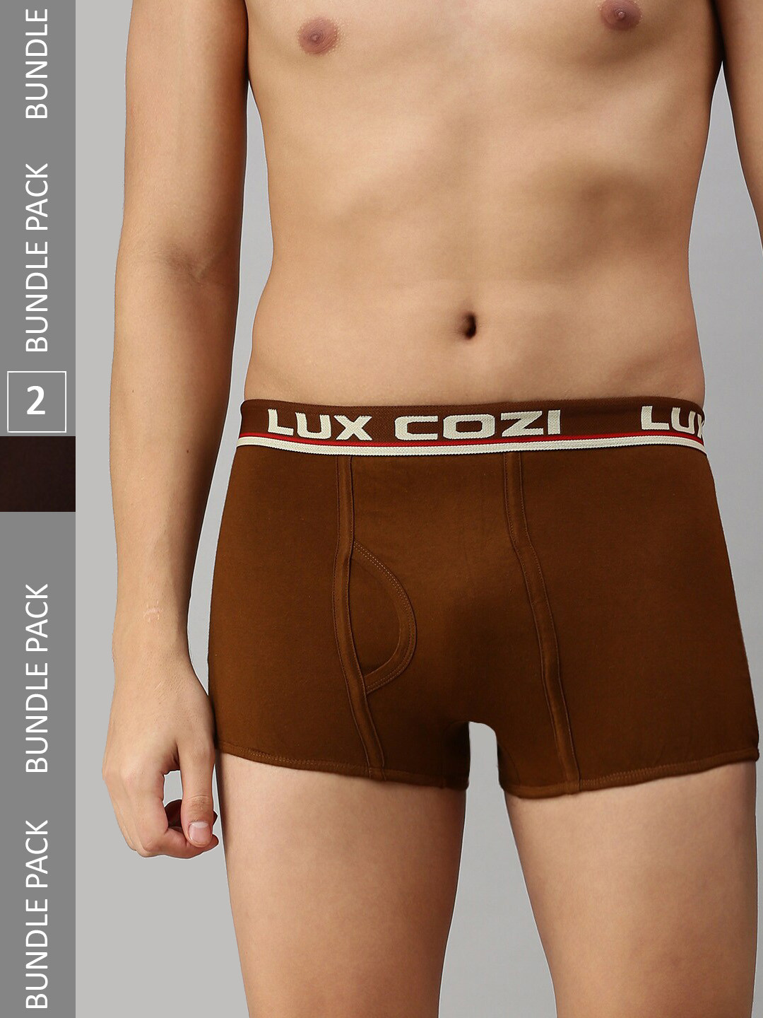 

Lux Cozi Men Plus Size Pack Of 2 Trunks- COZI_BIGSHOT_SLP_BRN_MST_2PC, Brown