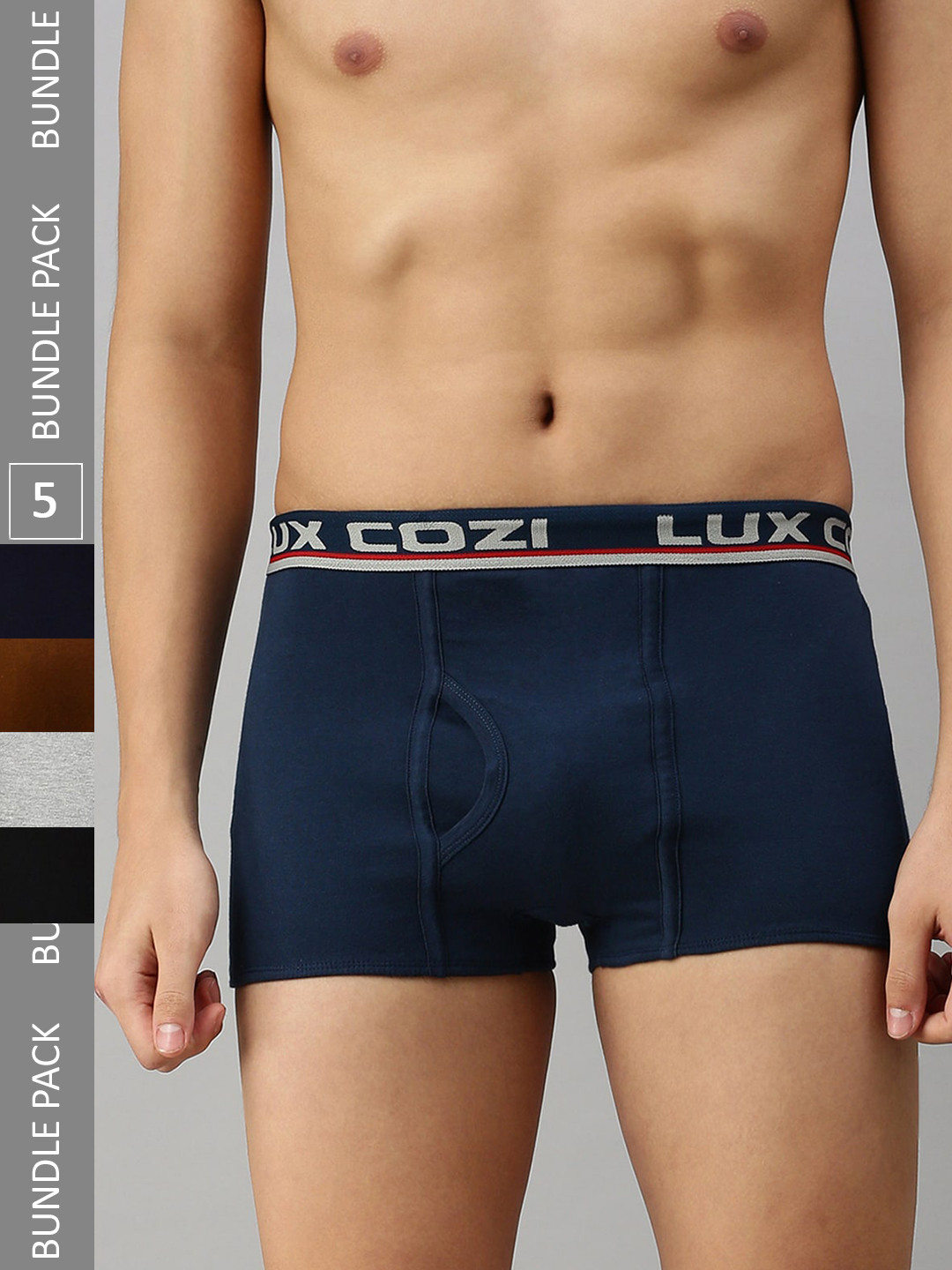 

Lux Cozi Men Pack Of 5 Mid-Rise Assorted Trunks