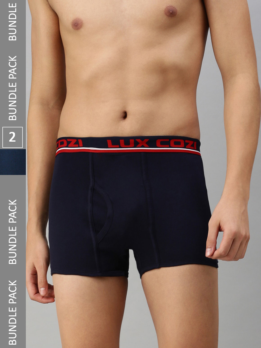 

Lux Cozi Men Pack Of 2 Mid-Rise Trunks, Navy blue