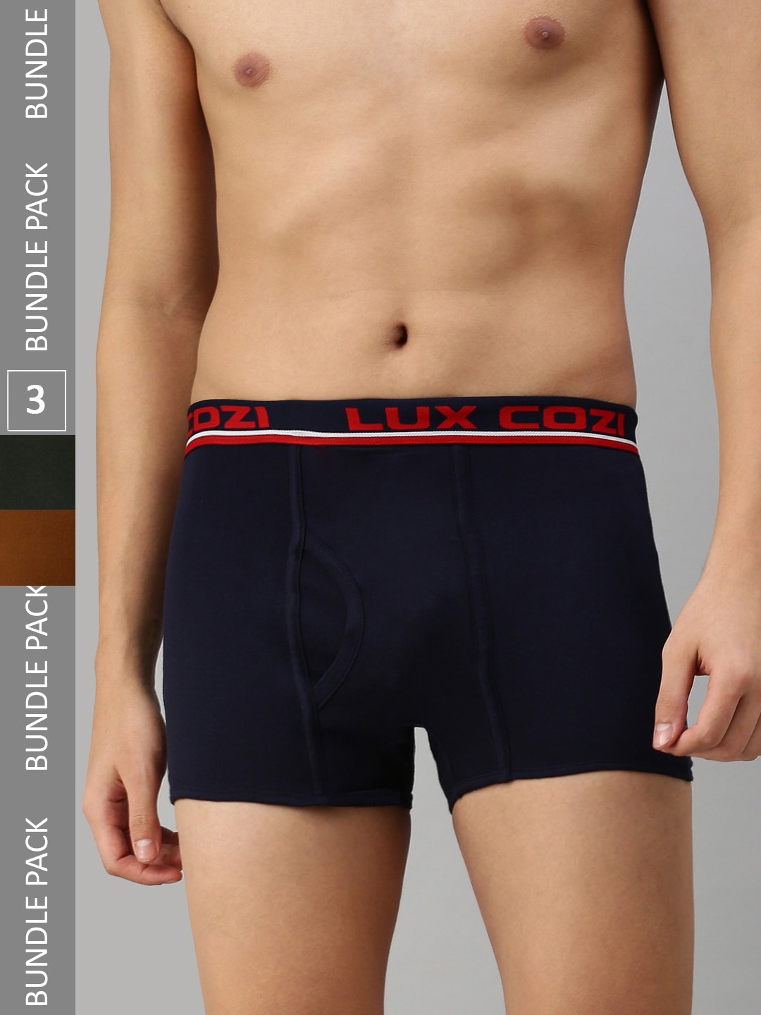 

Lux Cozi Men Pack Of 3 Trunks, Brown