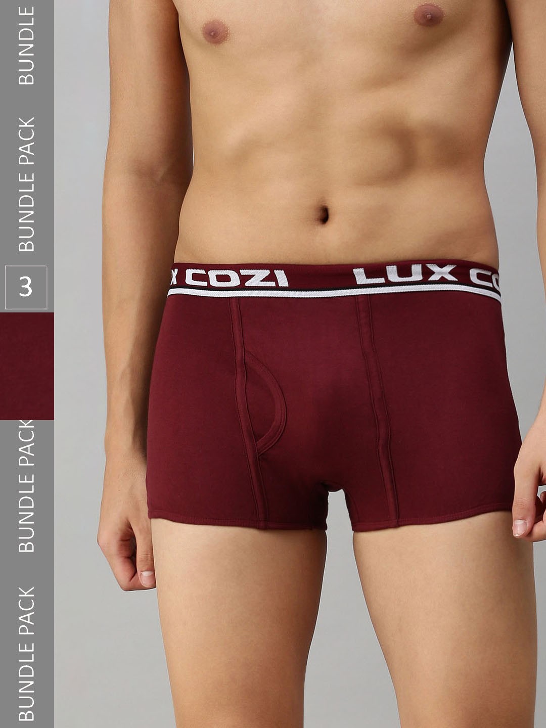

Lux Cozi Men Pack Of 3 Trunks, Maroon