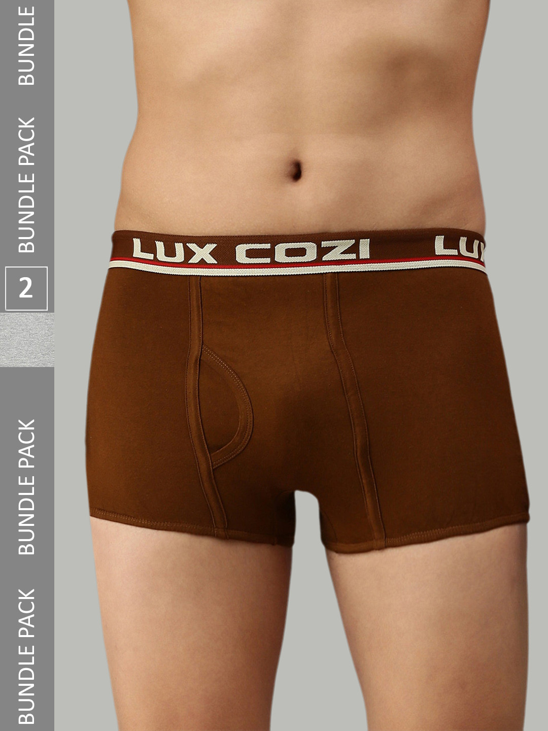 

Lux Cozi Men Pack of 2 Short Trunks COZI_BIGSHOT_SLP_GM_MST_2PC, Grey melange