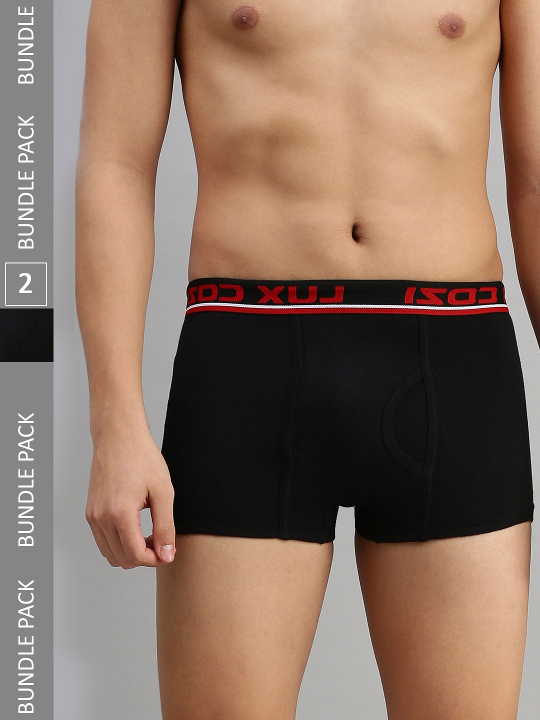 

Lux Cozi Men Pack of 2 Cotton Trunks COZI_BIGSHOT_SLP_BLK_2PC, Black
