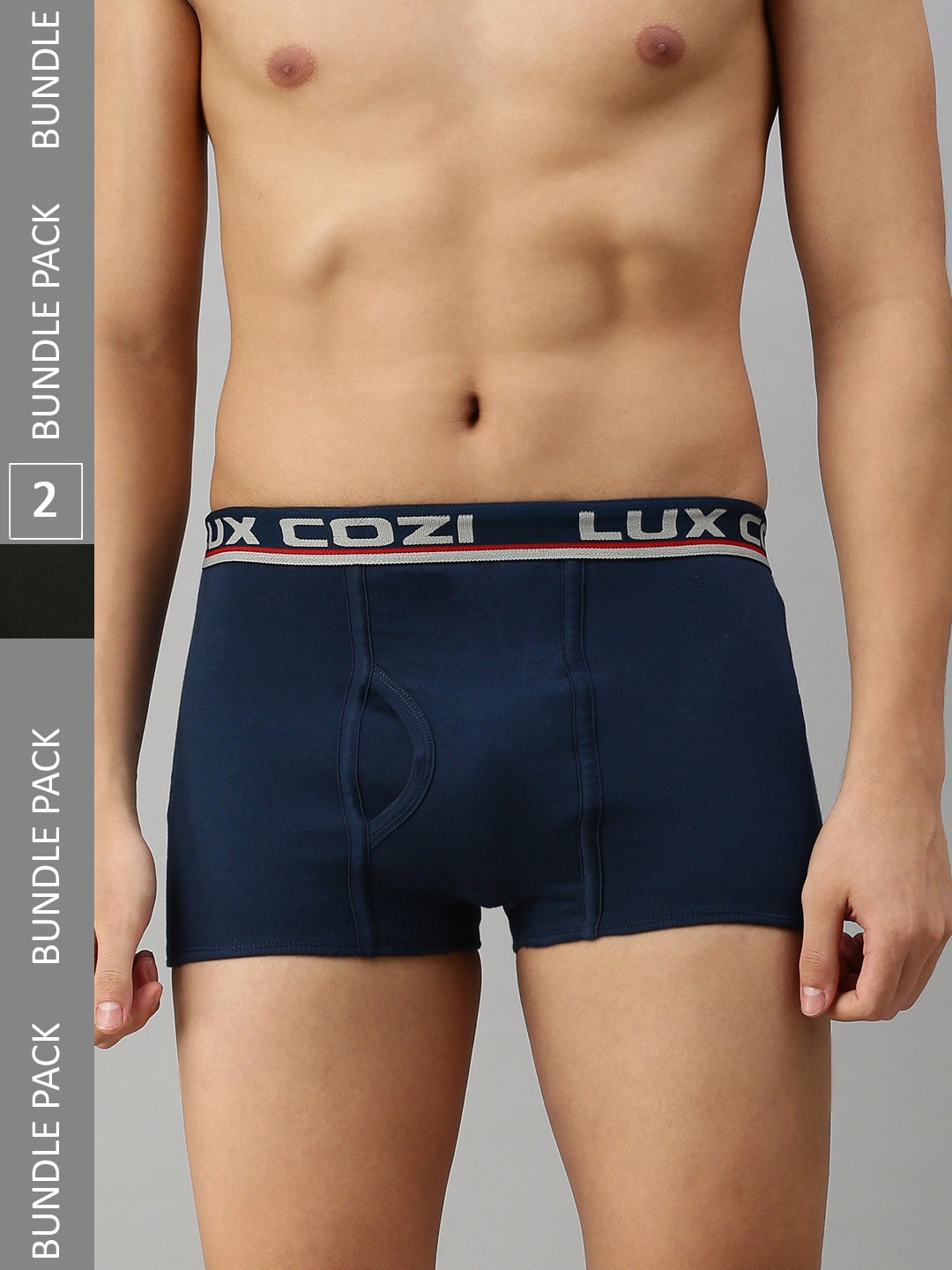

Lux Cozi Men Pack of 2 Brand Logo Printed Trunks COZI_BIGSHOT_SLP_DG_MBU_2PC, Blue