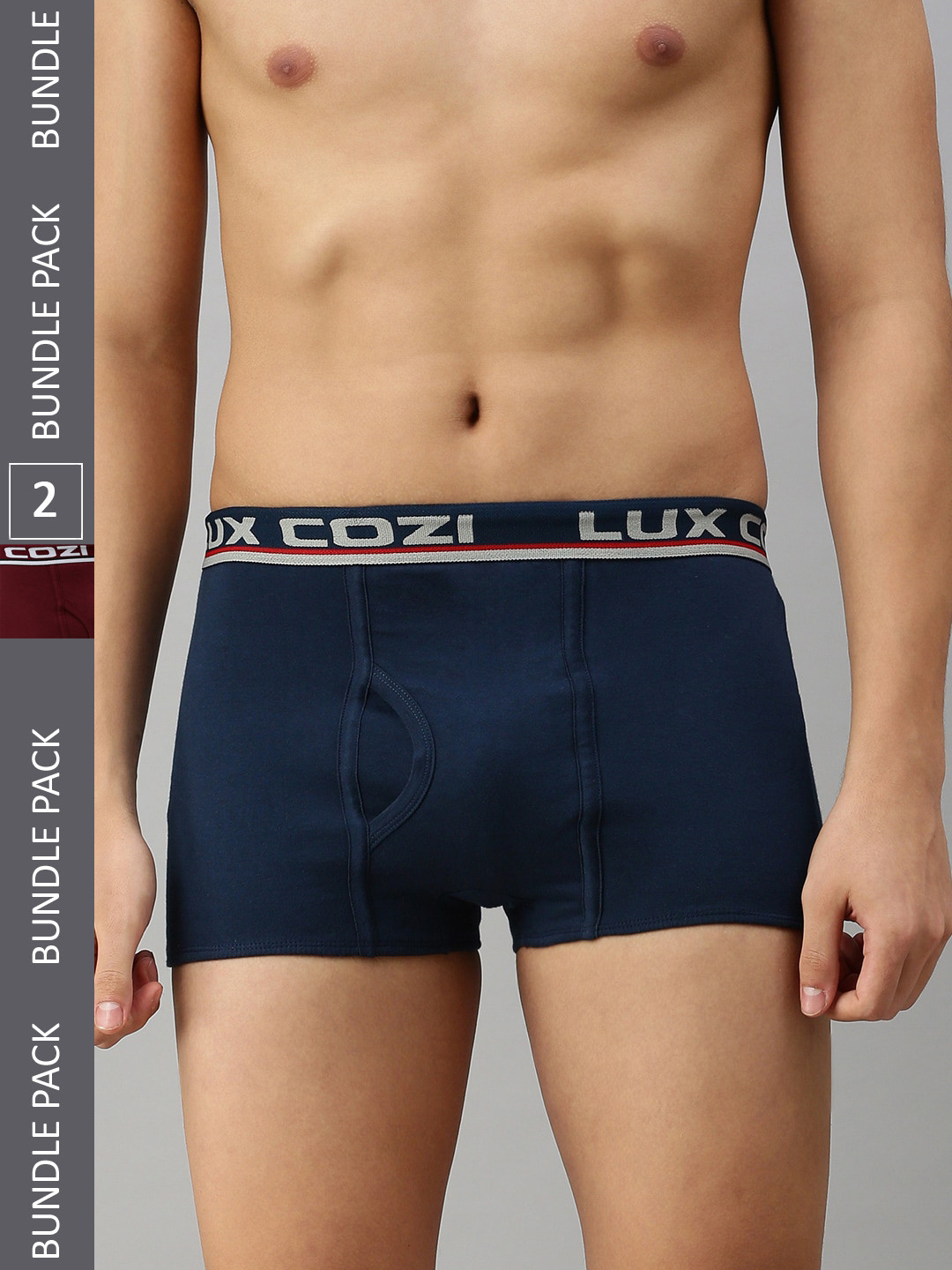 

Lux Cozi Men Pack Of 2 Cotton Trunks, Maroon