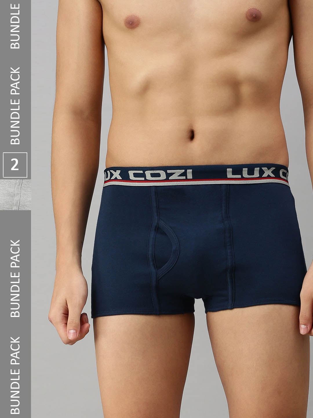 

Lux Cozi BIGSHOT Men Pack Of 2 Short Trunks, Grey melange
