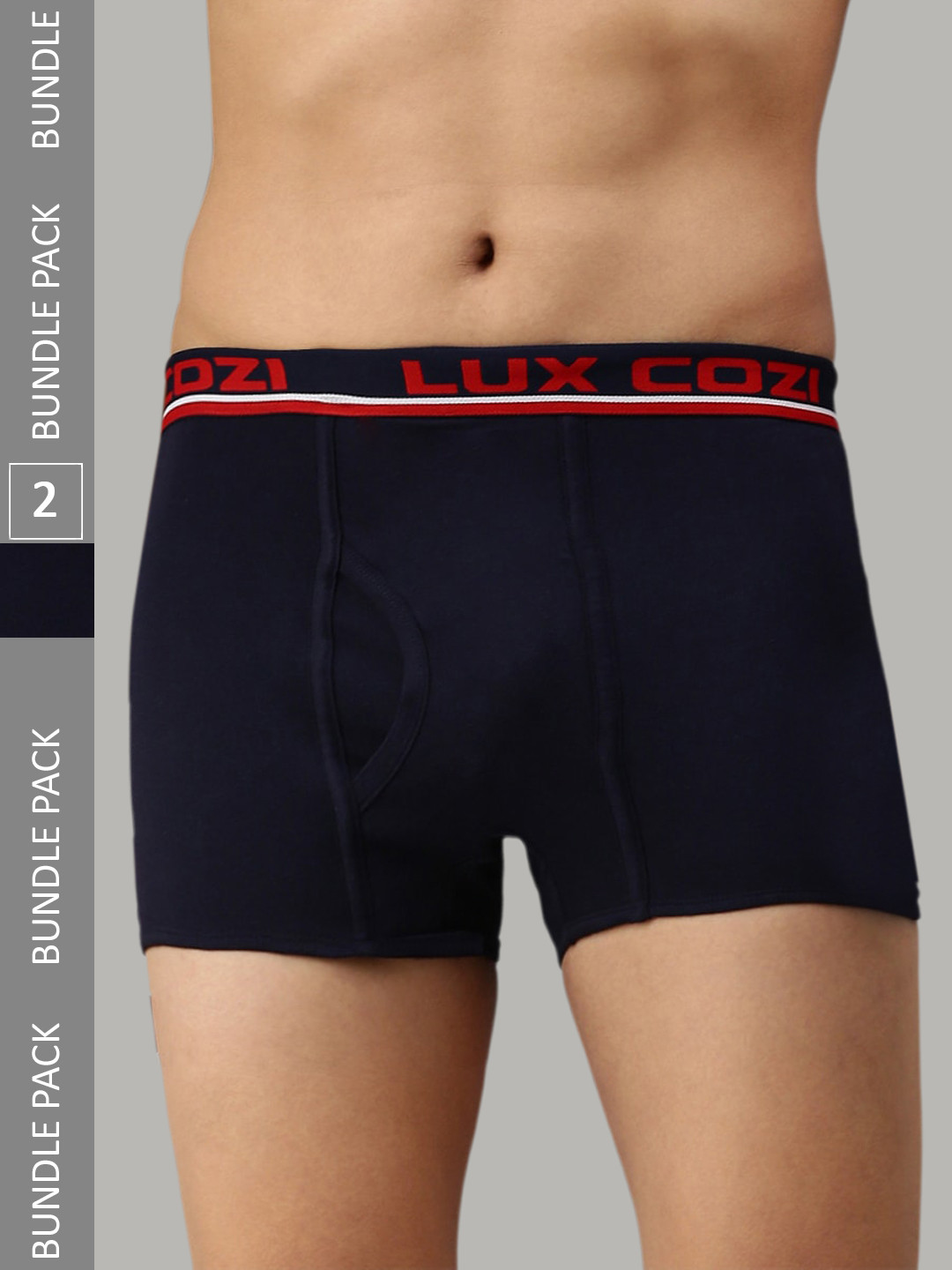 

Lux Cozi Men Pack Of 2 Cotton Trunks COZI_BIGSHOT_SLP_NB_2PC, Navy blue