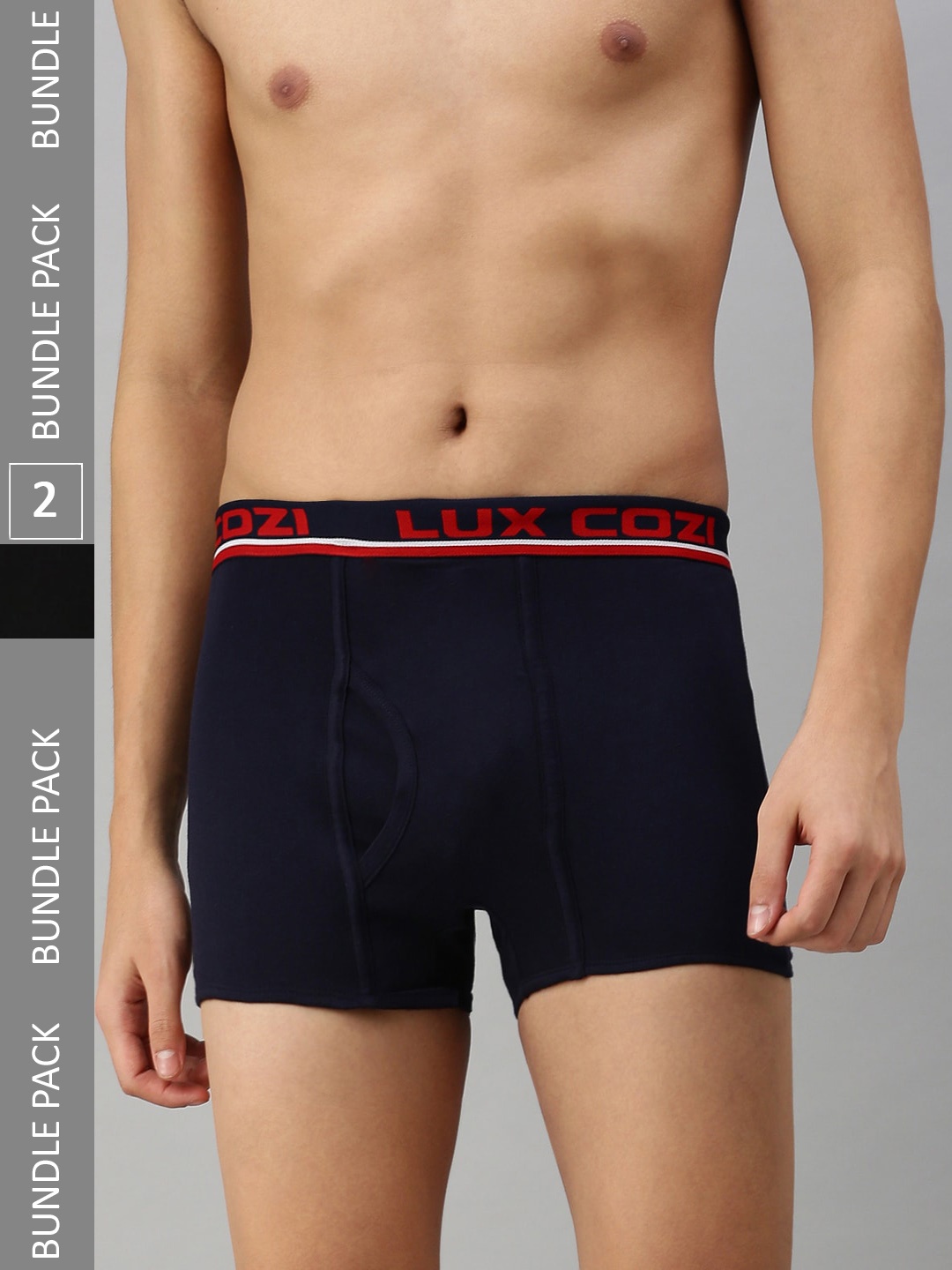 

Lux Cozi Men Pack Of 2 Mid Rise Trunks, Navy blue