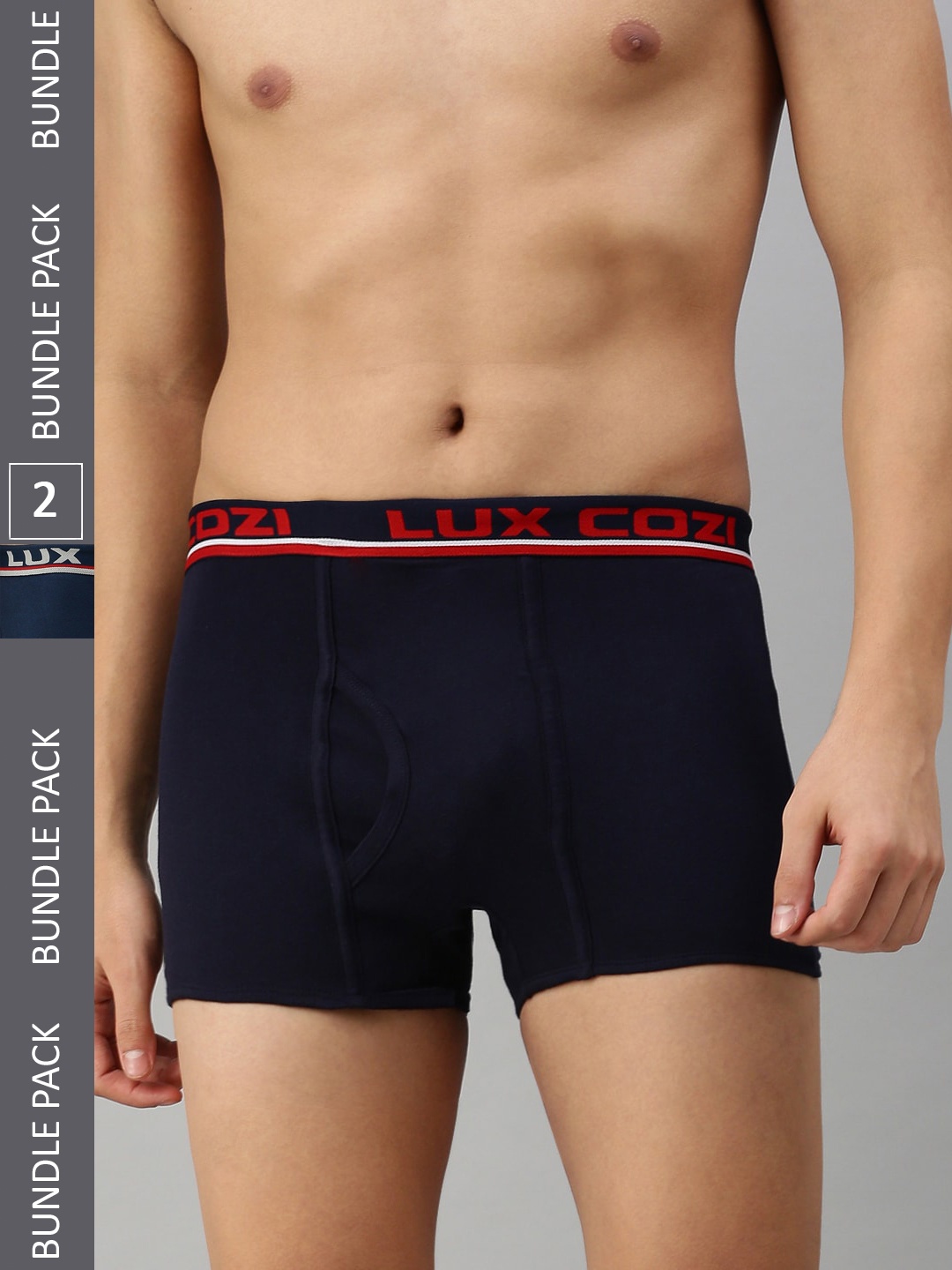 

Lux Cozi Men Pack Of 2 Mid Rise Trunks, Blue