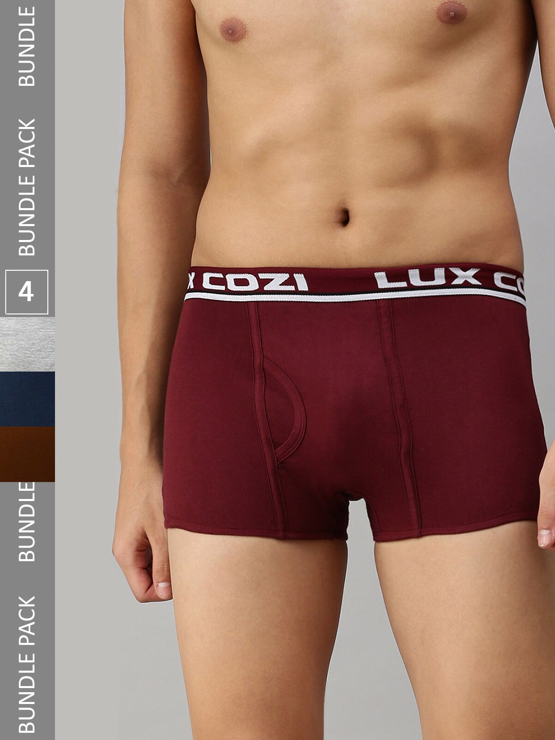 Lux Cozi Men Pack Of 4 Assorted Cotton Trunks