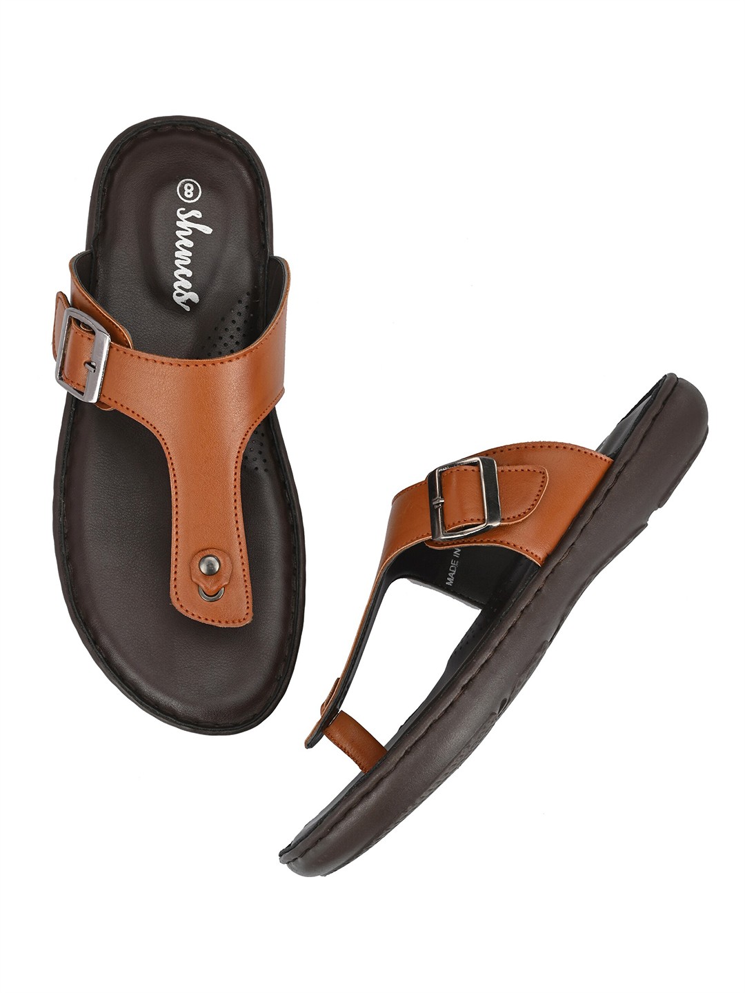

SHENCES Men Slip-On Comfort Sandals, Tan