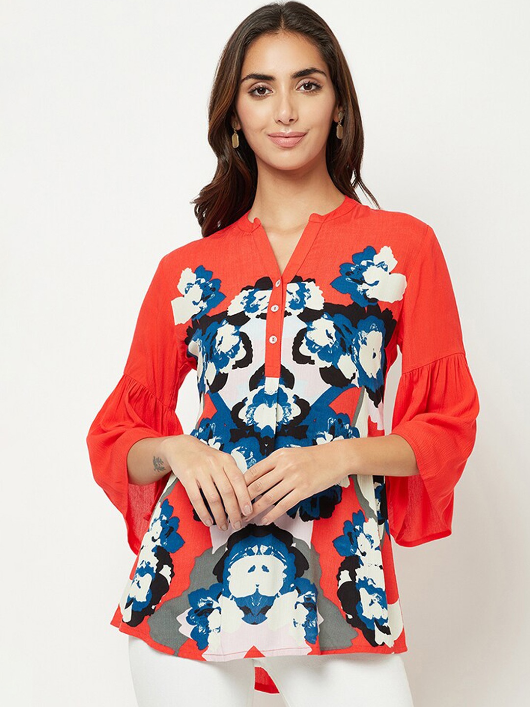 

HOUSE OF S Floral Print Top, Red