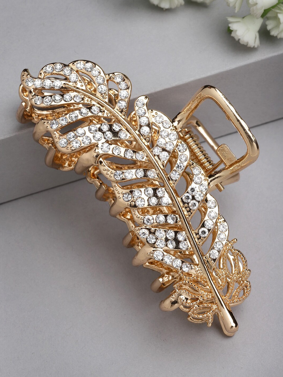 

PANASH Women Gold-Plated Embellished Claw Clip