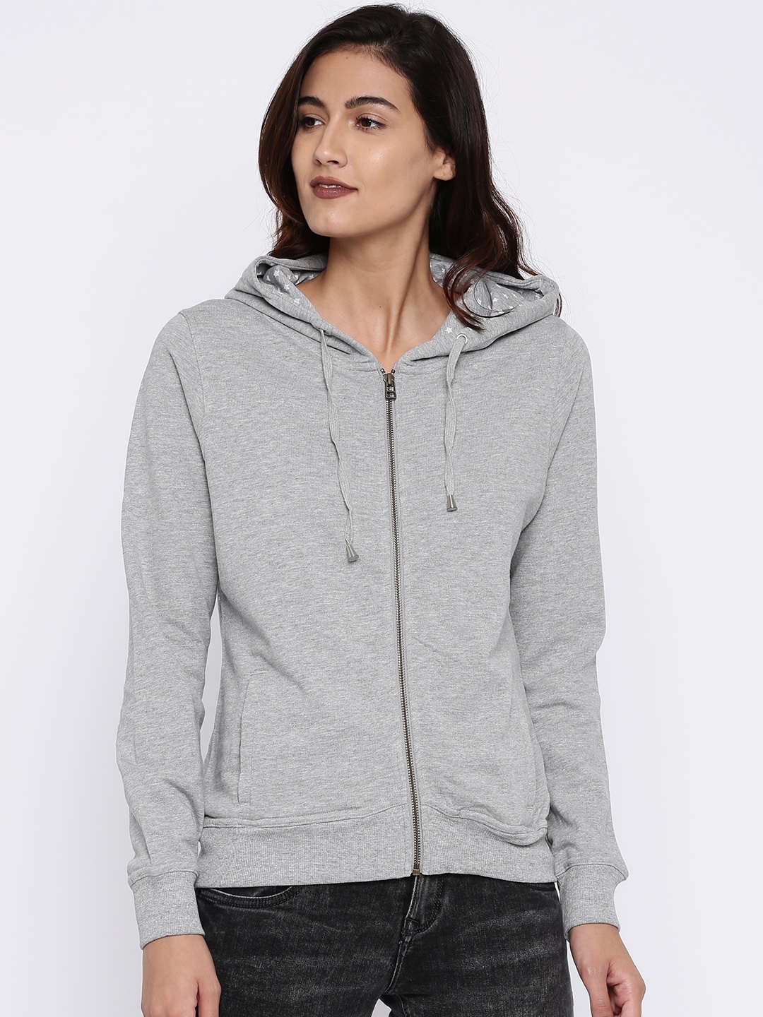 

U.S. Polo Assn. Women Grey Solid Sweatshirt