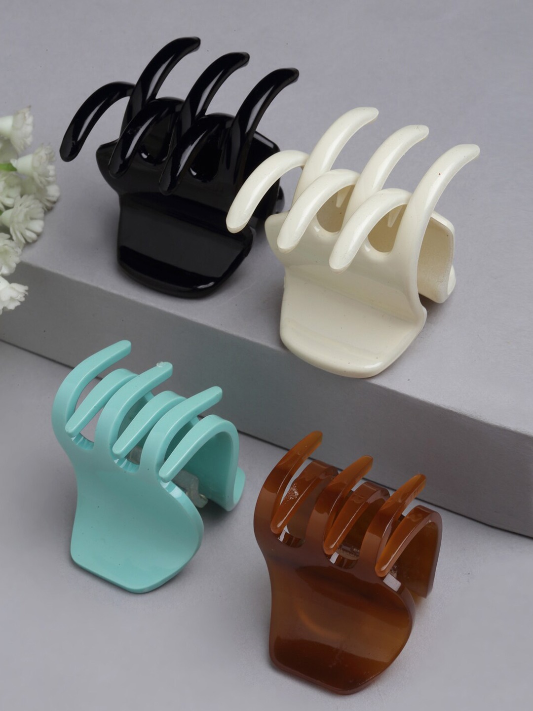 

VOGUE PANASH Women Set of 4 Claw Clips, White