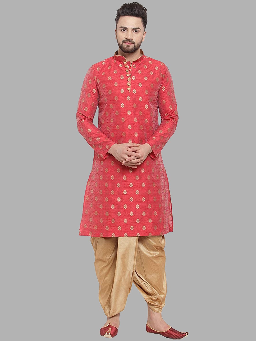 

ROYAL KURTA Men Kurta with Dhoti Pants, Maroon