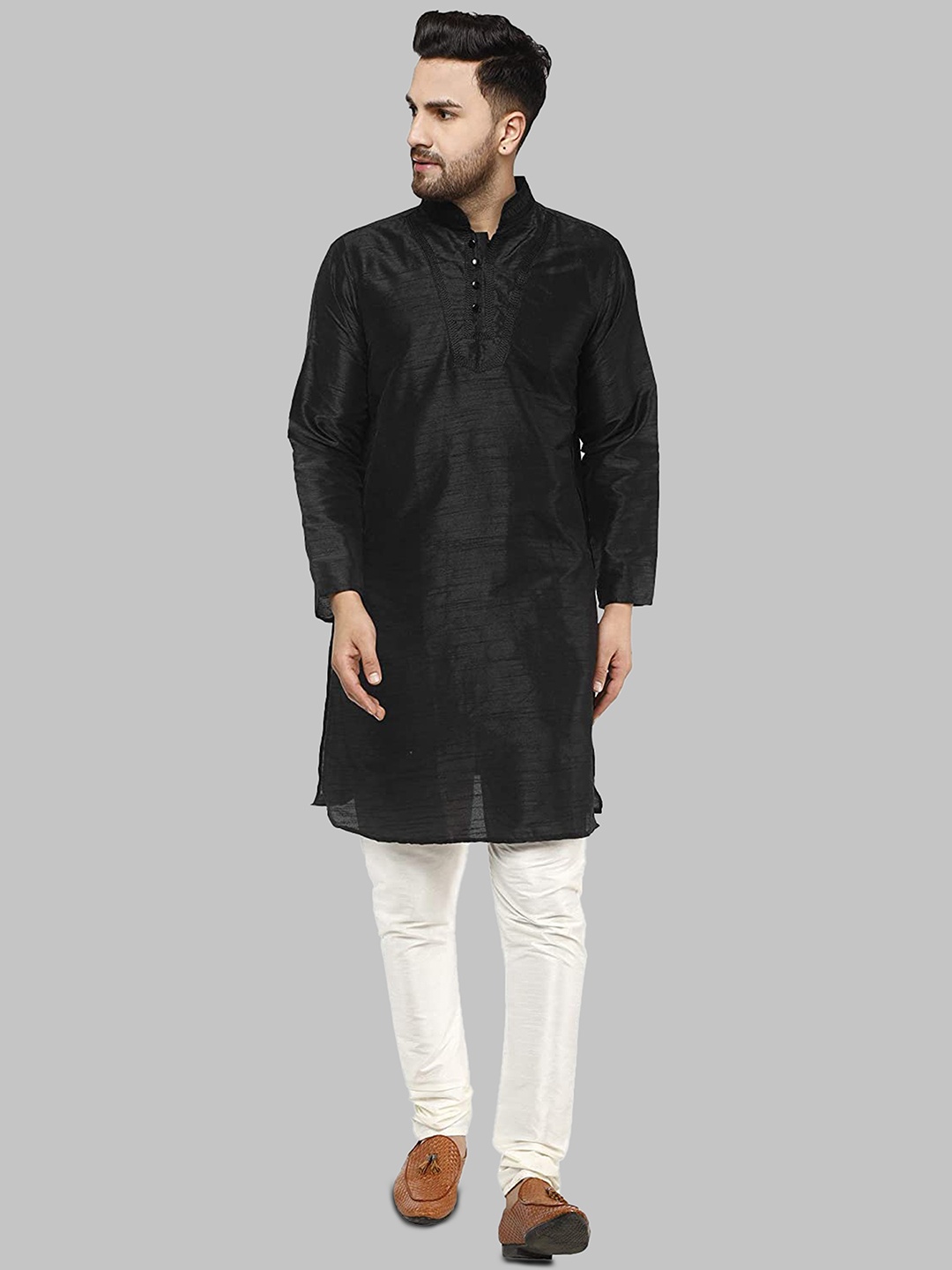 ROYAL KURTA Men Kurta with Churidar, Black