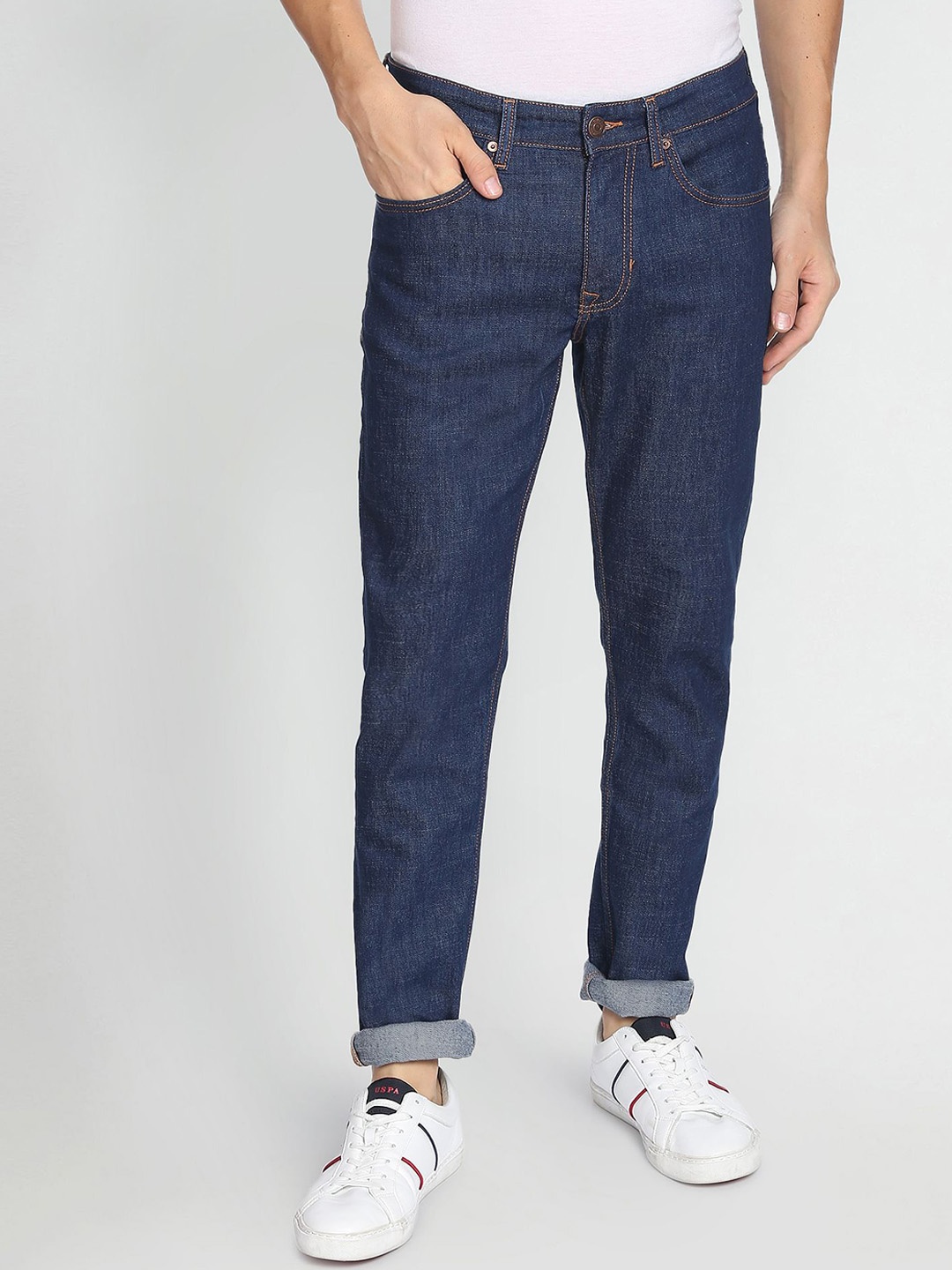 

U.S. Polo Assn. Denim Co. Men Slim Fit Dark Shade Jeans, Blue