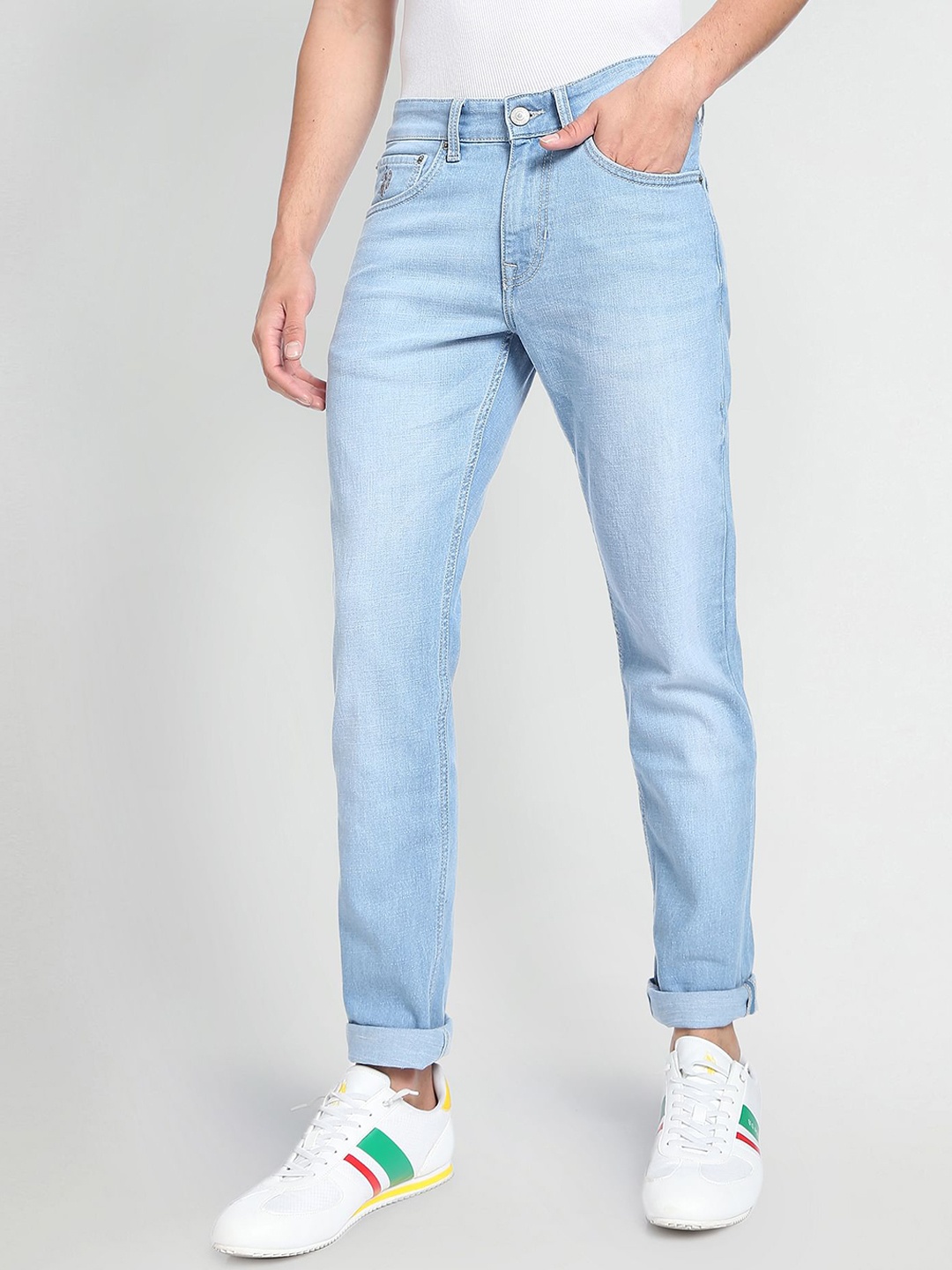 

U.S. Polo Assn. Denim Co. Men Slim Fit Light Fade Jeans, Blue