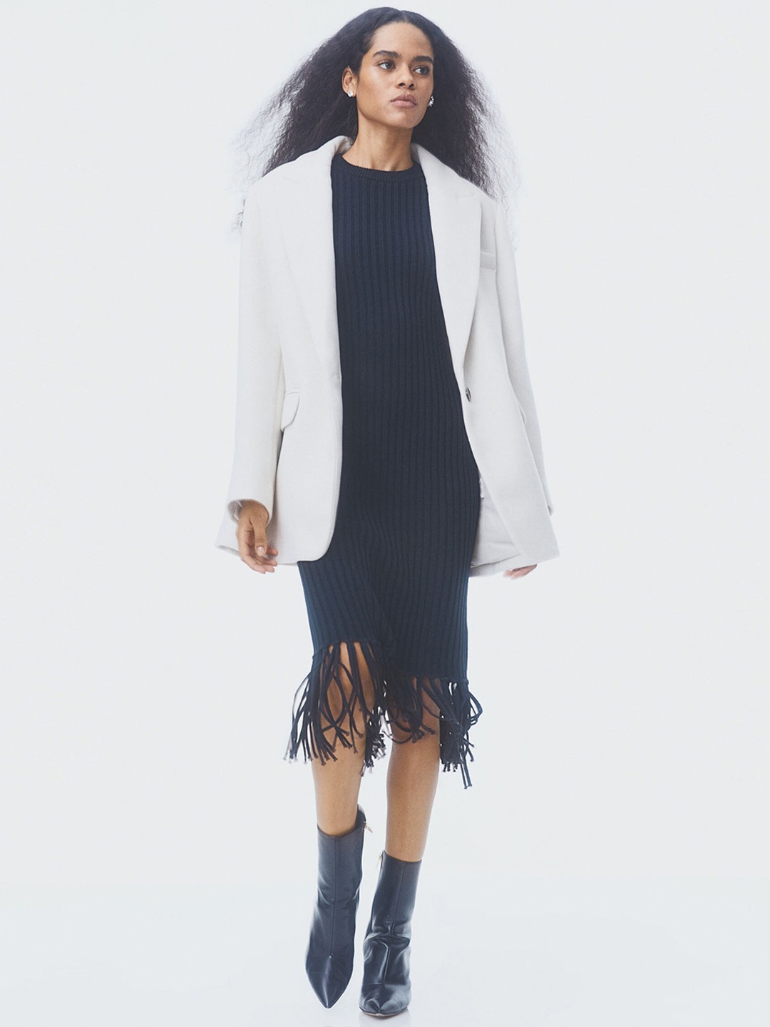 

H&M Women Single-Breasted Twill Blazer, Beige