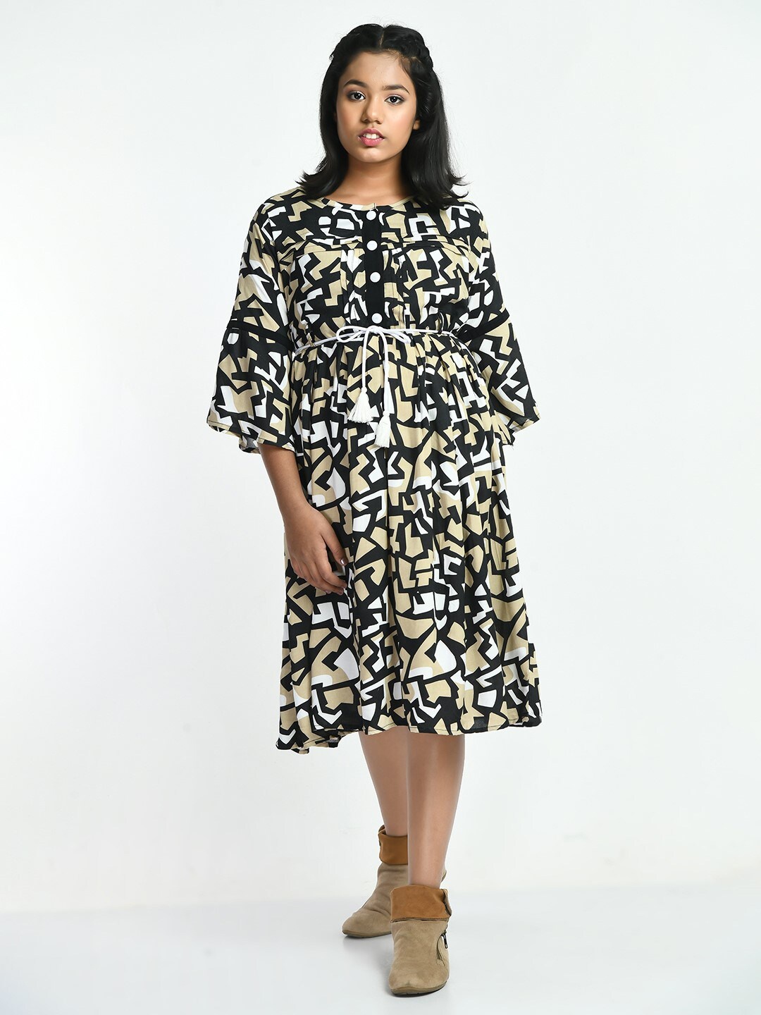 

Bella Moda Midi Pure Cotton Dress, Black