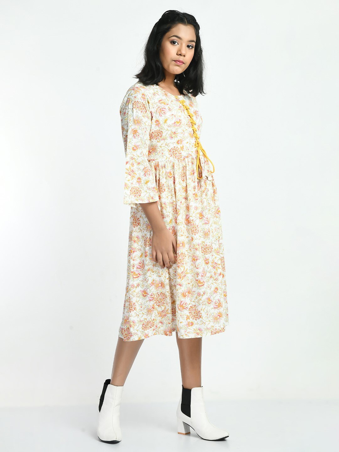 

Bella Moda Floral Printed Cotton Dress, White