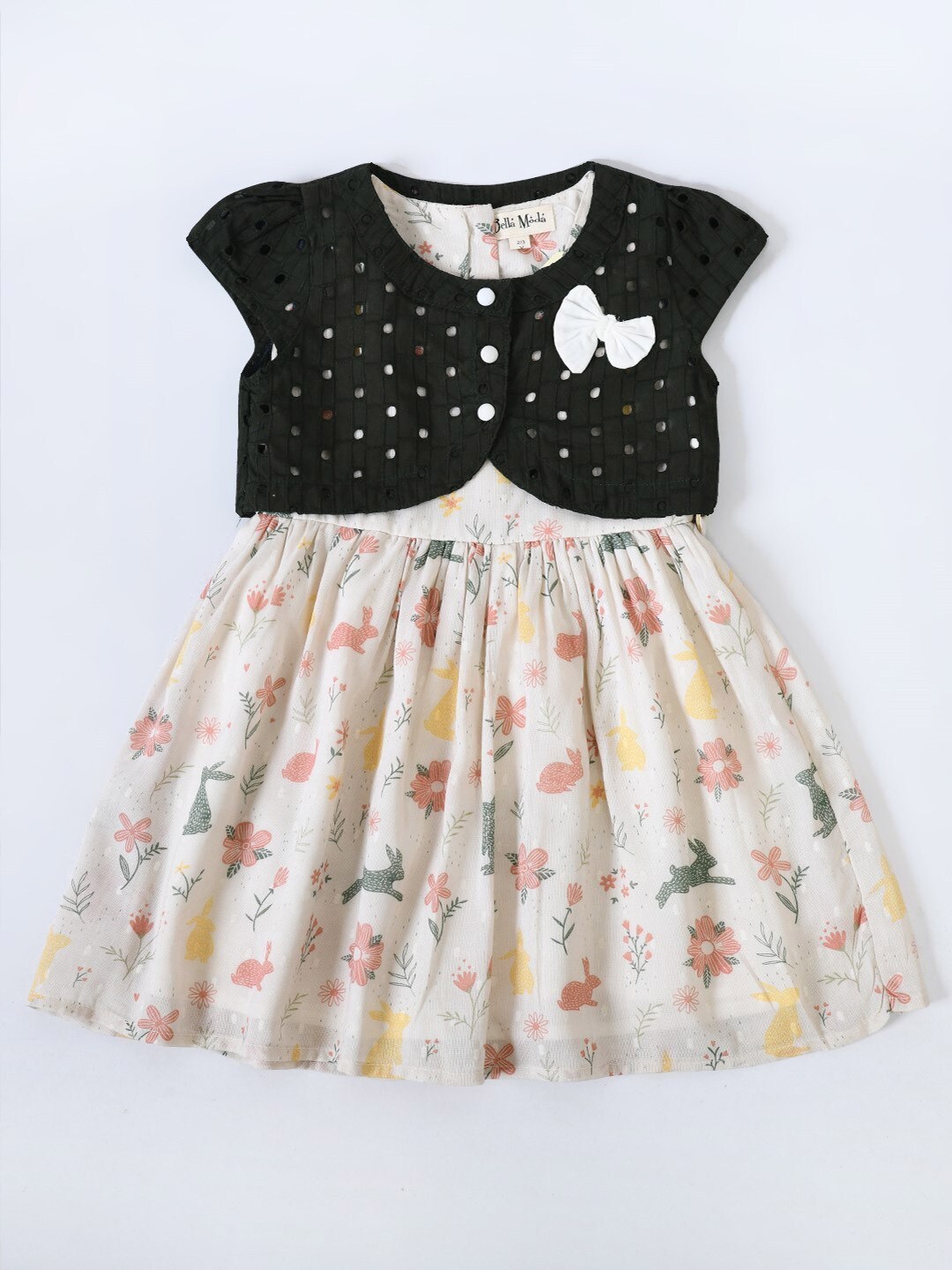 

Bella Moda Girls Pure Cotton Fit & Flare Dress, Black