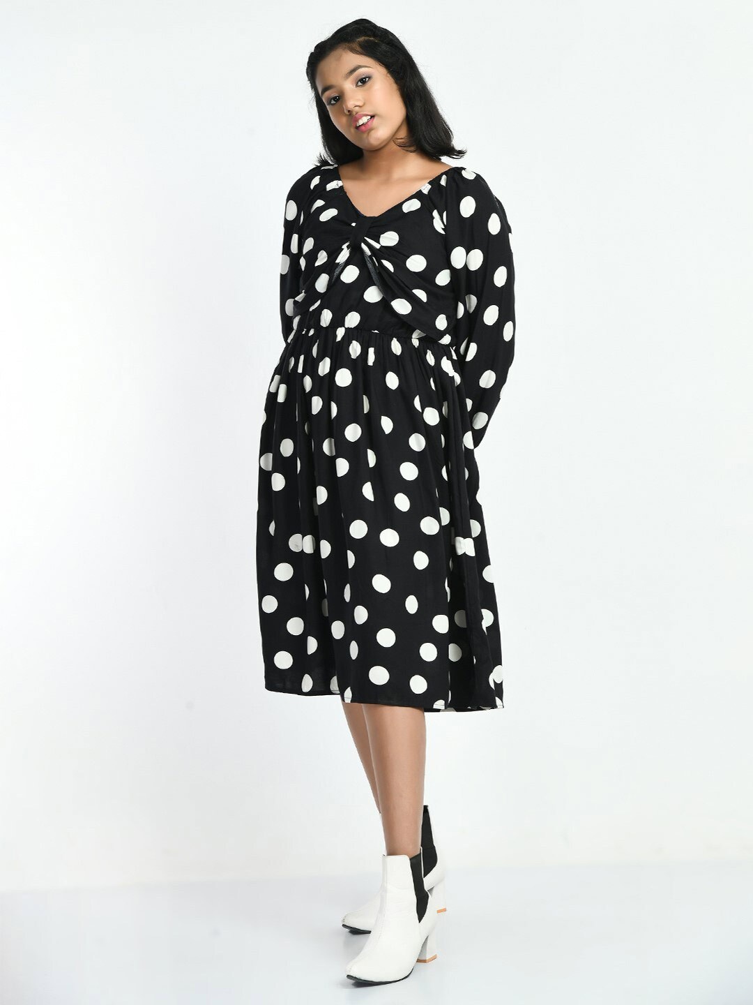 

Bella Moda Polka Dots Dress, Black