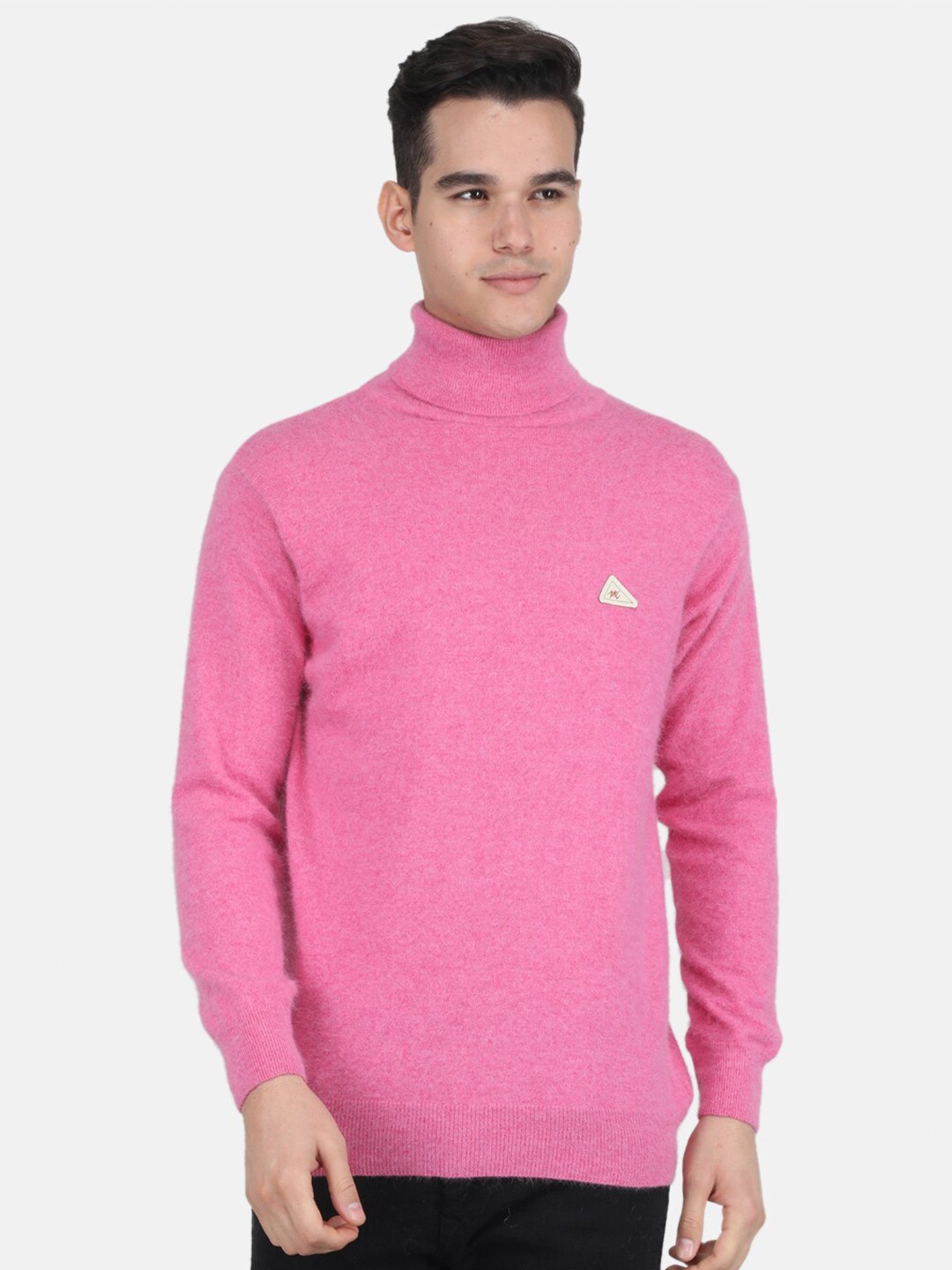 

Monte Carlo Turtle Neck Pullover Ribbed Sweaters, Pink