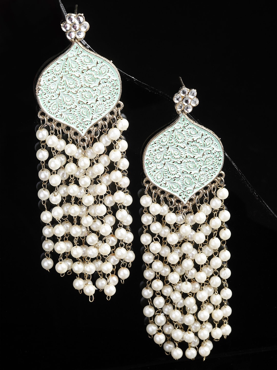 

Shining Diva Women Gold-Plated Classic Drop Earrings, Sea green