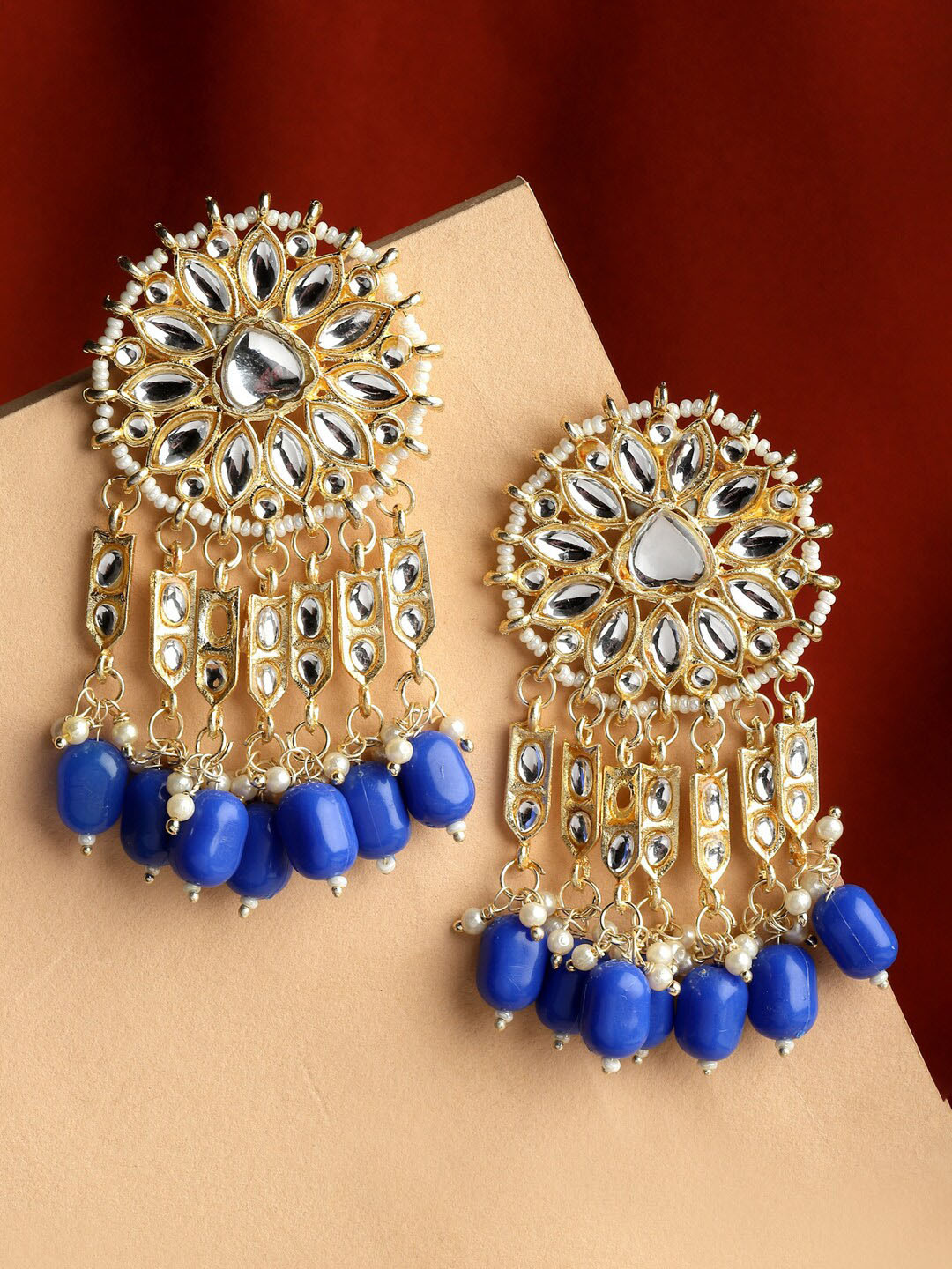 

Shining Diva Gold Plated Classic Drop Earrings, Blue