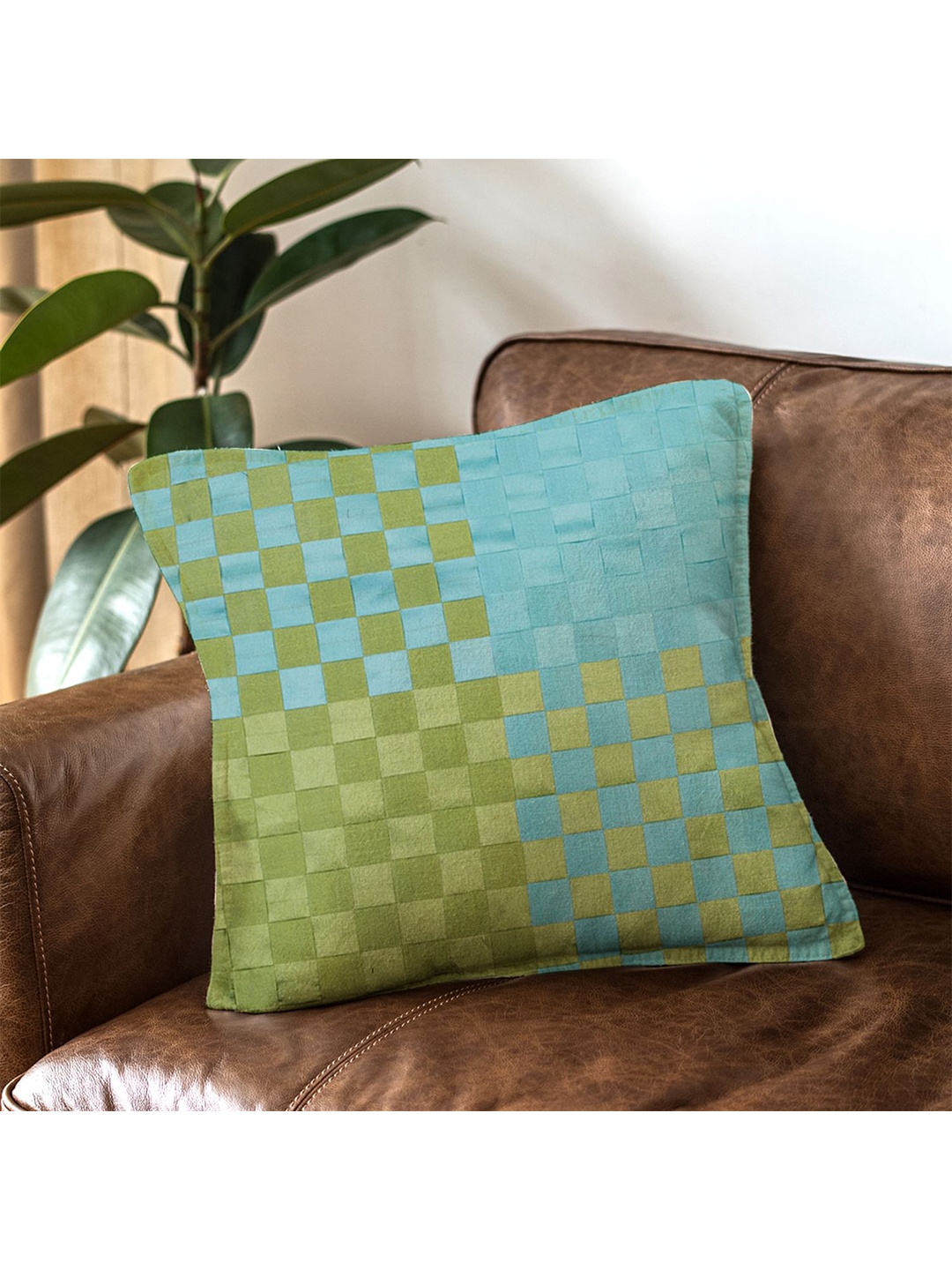 

HomeTown Bahamas Blue & Green Geometric Square Cushion Covers