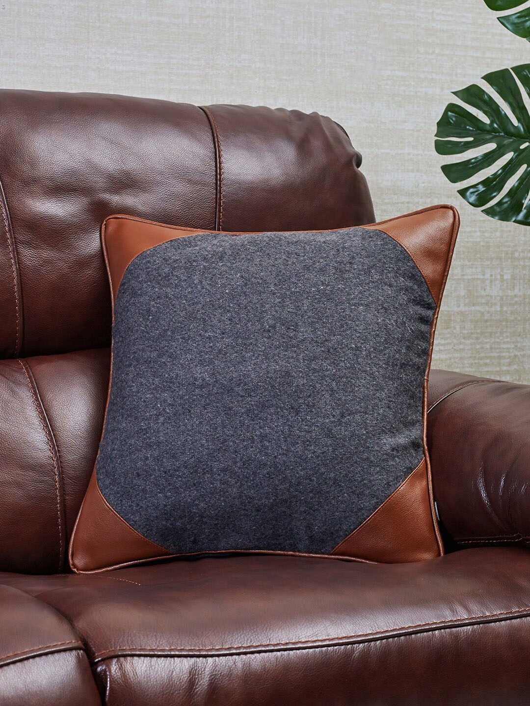 

HomeTown Luxe Living Charcoal & Brown Square Cushion Covers